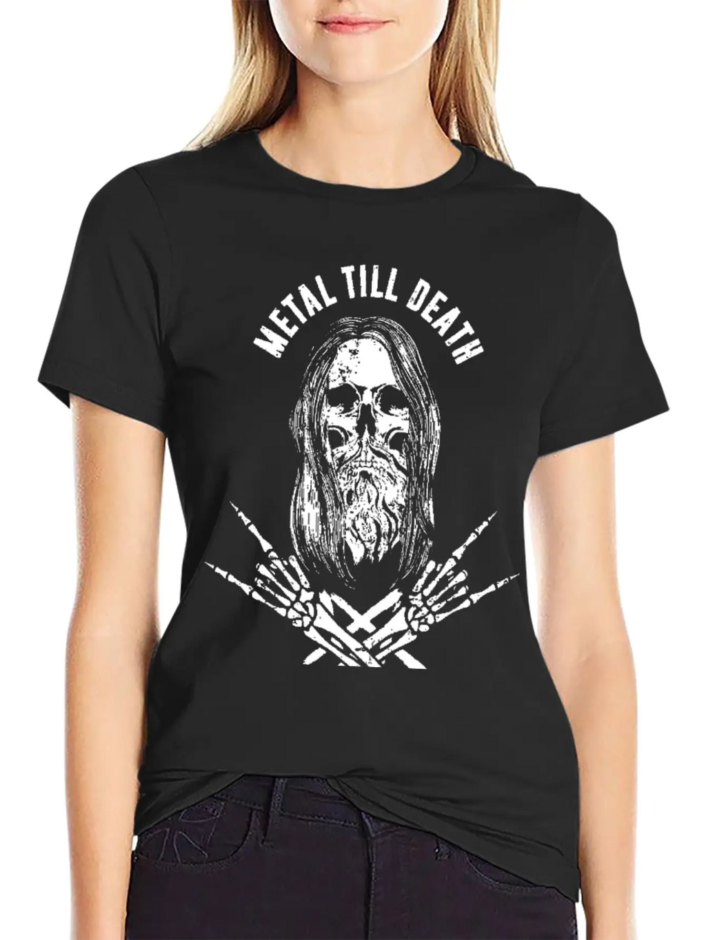 Rock Heavy Metal Till Death - Bearded Skull Metalh Timeless Short Sleeve Tee – Comfy And Minimalist Design