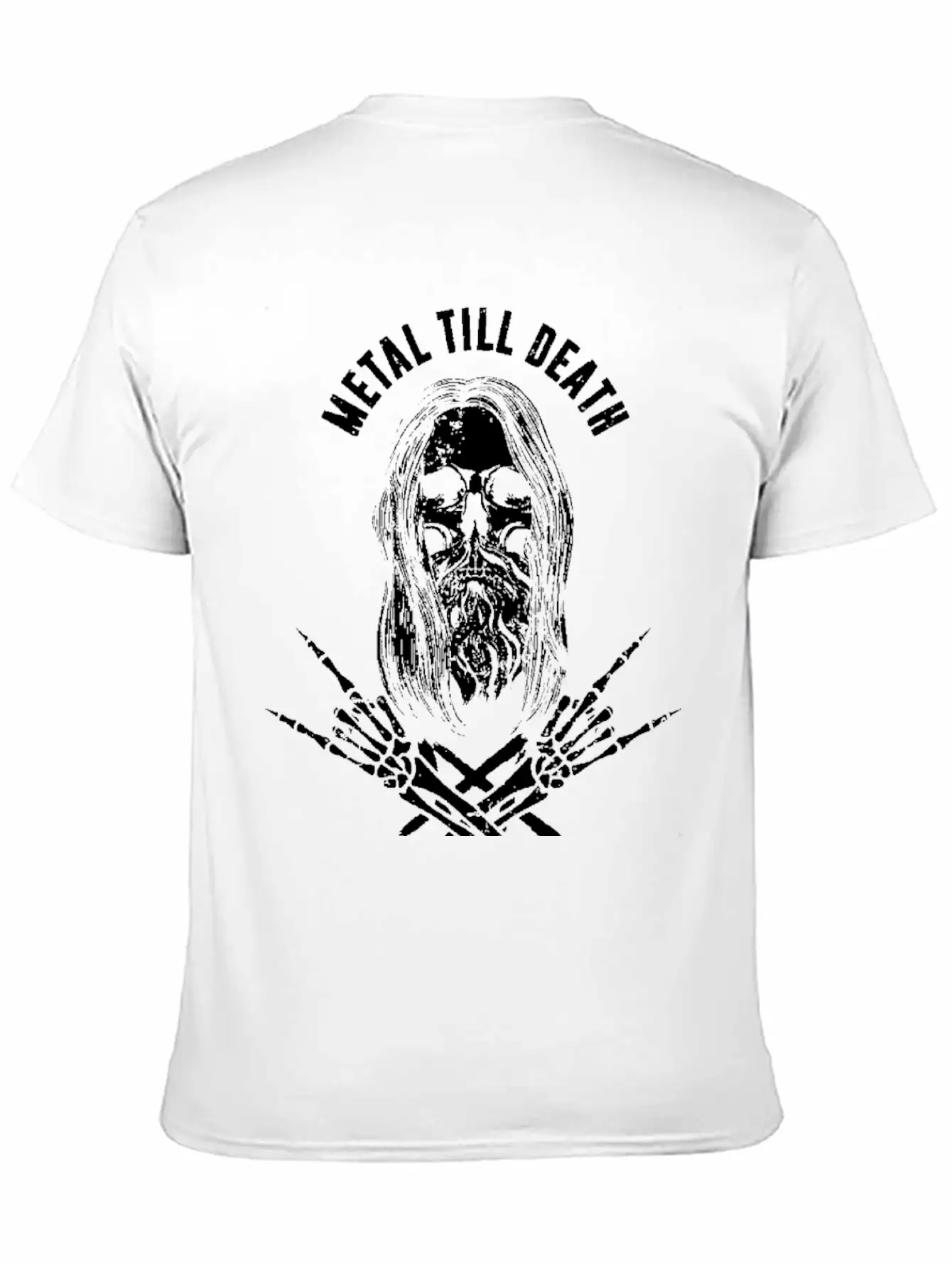 Rock Heavy Metal Till Death - Bearded Skull Metalh Timeless Short Sleeve Tee – Comfy And Minimalist Design