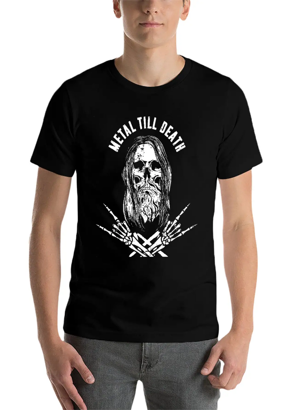 Rock Heavy Metal Till Death - Bearded Skull Metalh Timeless Short Sleeve Tee – Comfy And Minimalist Design