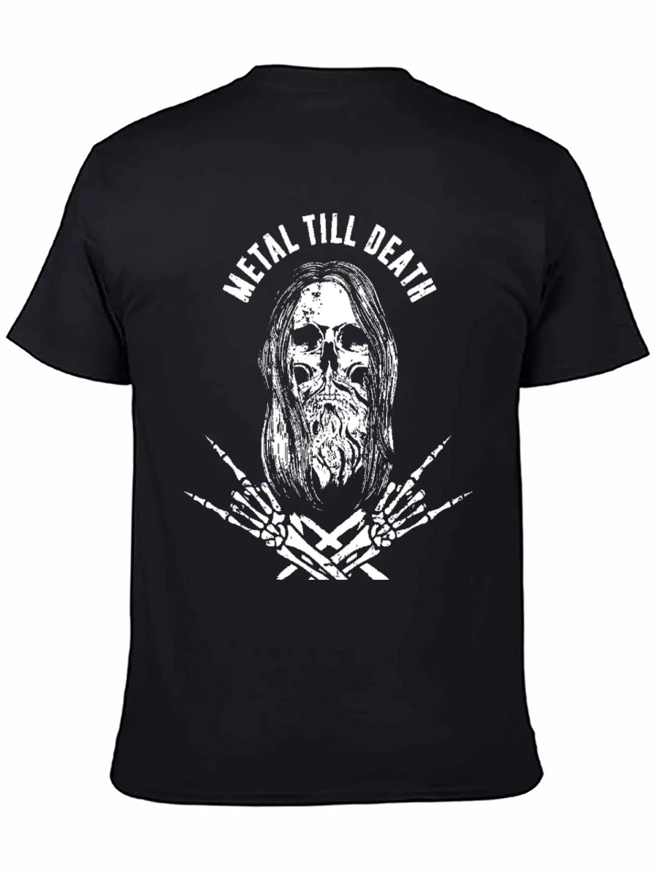 Rock Heavy Metal Till Death - Bearded Skull Metalh Timeless Short Sleeve Tee – Comfy And Minimalist Design