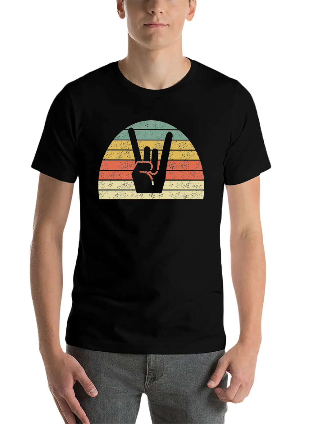 Rock Music Hand Breathable Soft Cotton T-Shirt – Timeless Casual Look