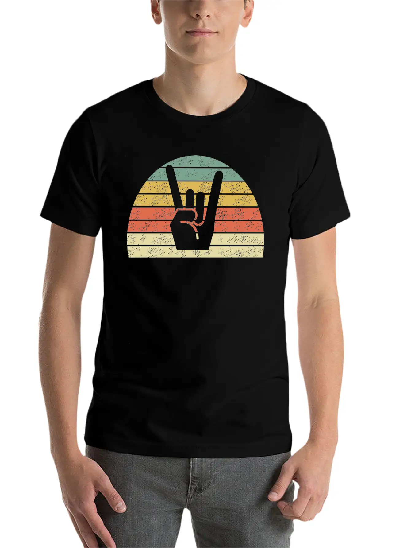 Rock Music Hand Breathable Soft Cotton T-Shirt – Timeless Casual Look