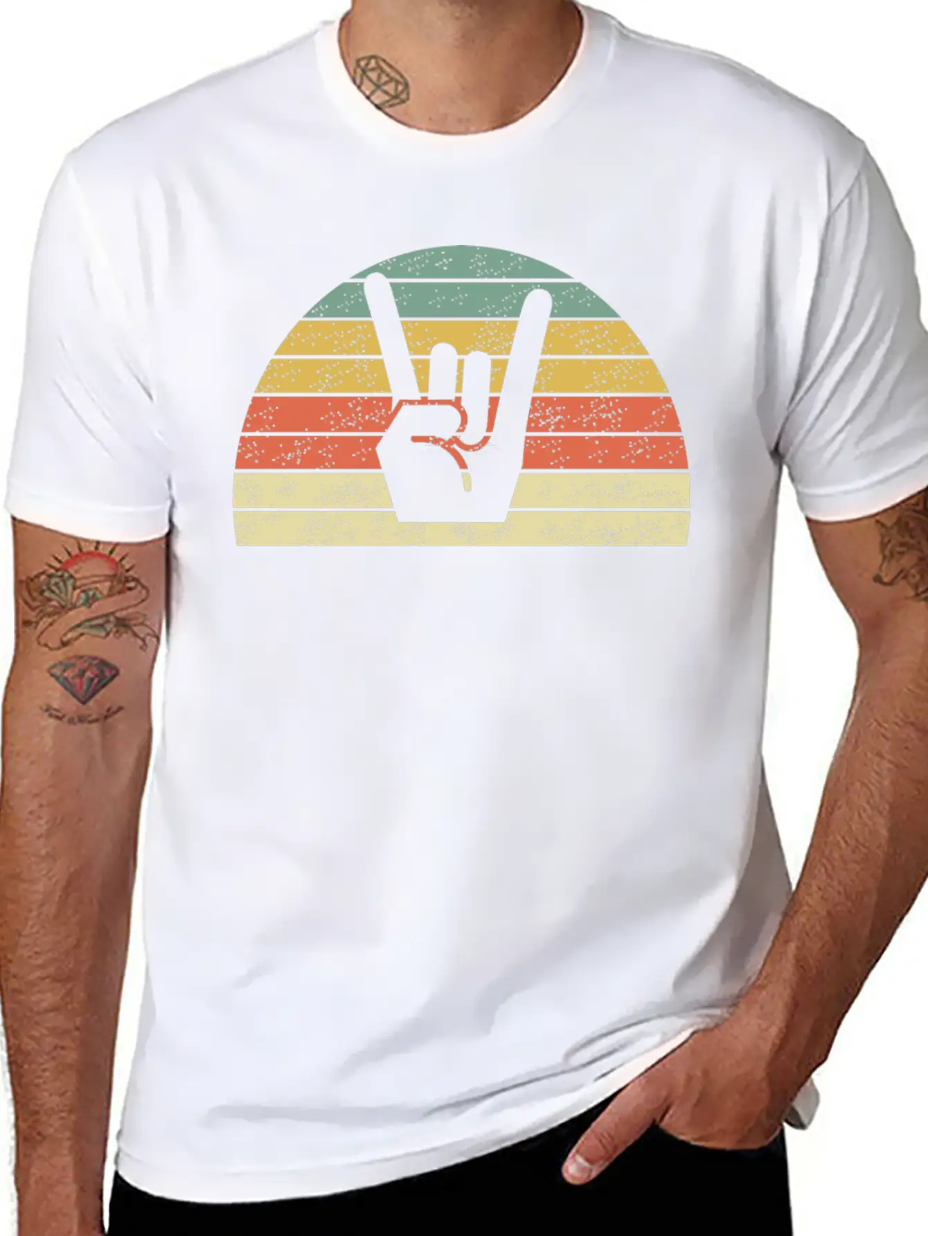 Rock Music Hand Breathable Soft Cotton T-Shirt – Timeless Casual Look