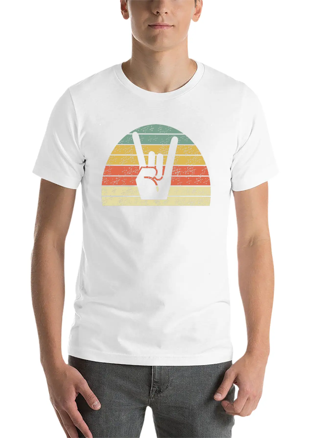 Rock Music Hand Breathable Soft Cotton T-Shirt – Timeless Casual Look
