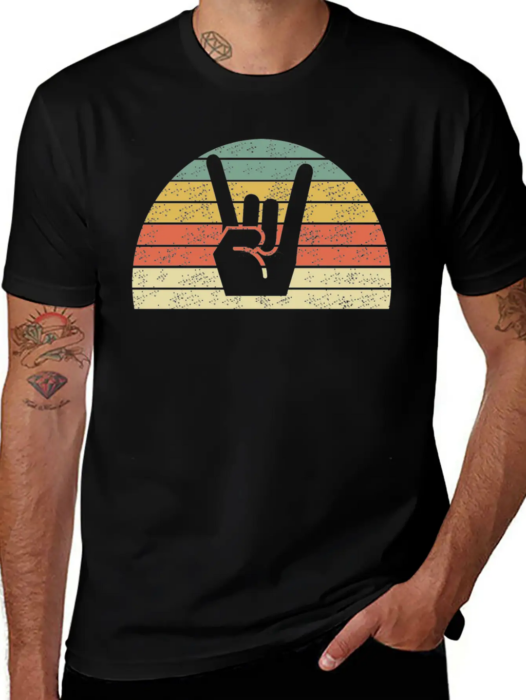 Rock Music Hand Unisex Casual T-Shirt – Clean Design For Daily Comfort