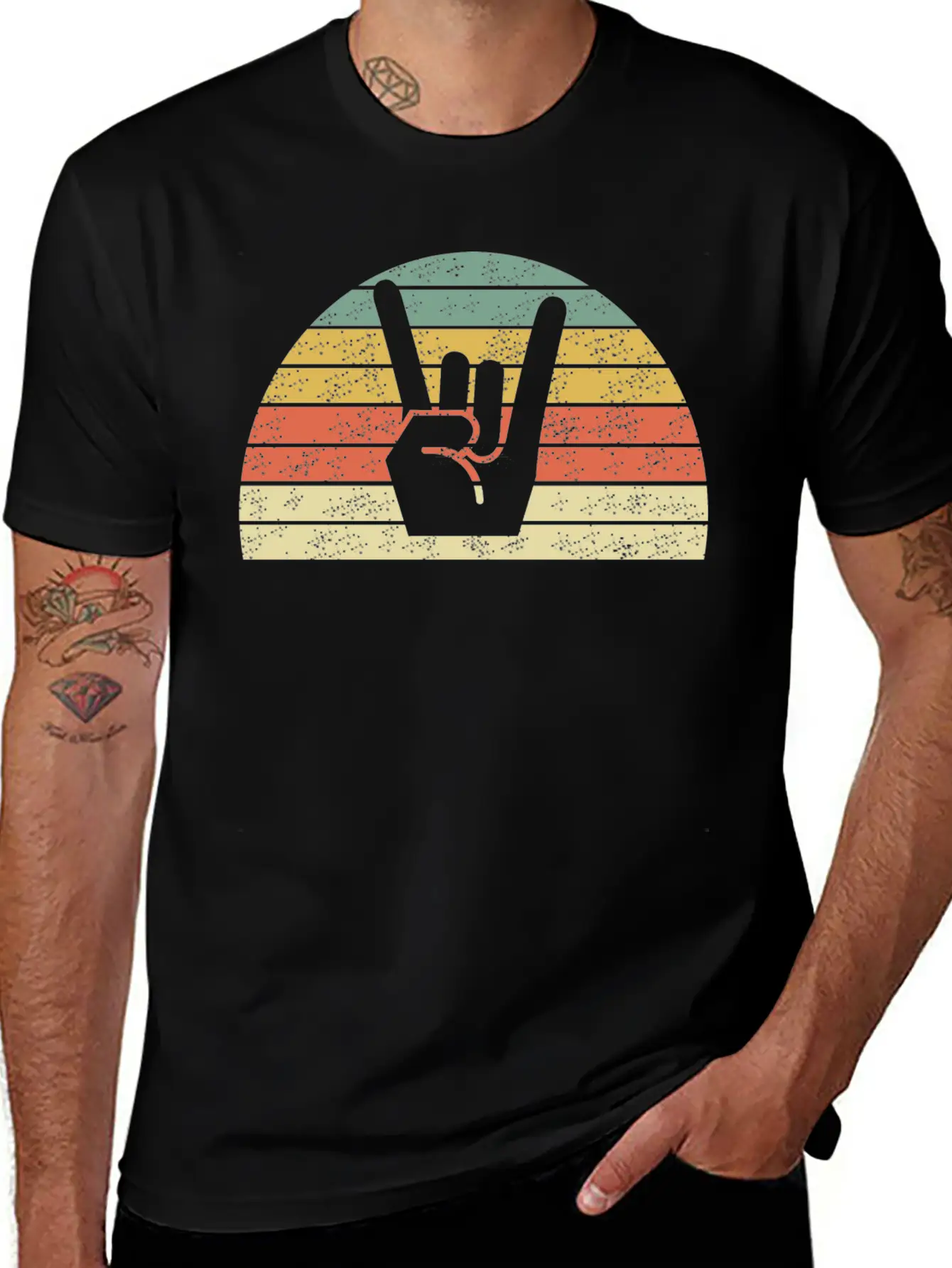 Rock Music Hand Unisex Casual T-Shirt – Clean Design For Daily Comfort
