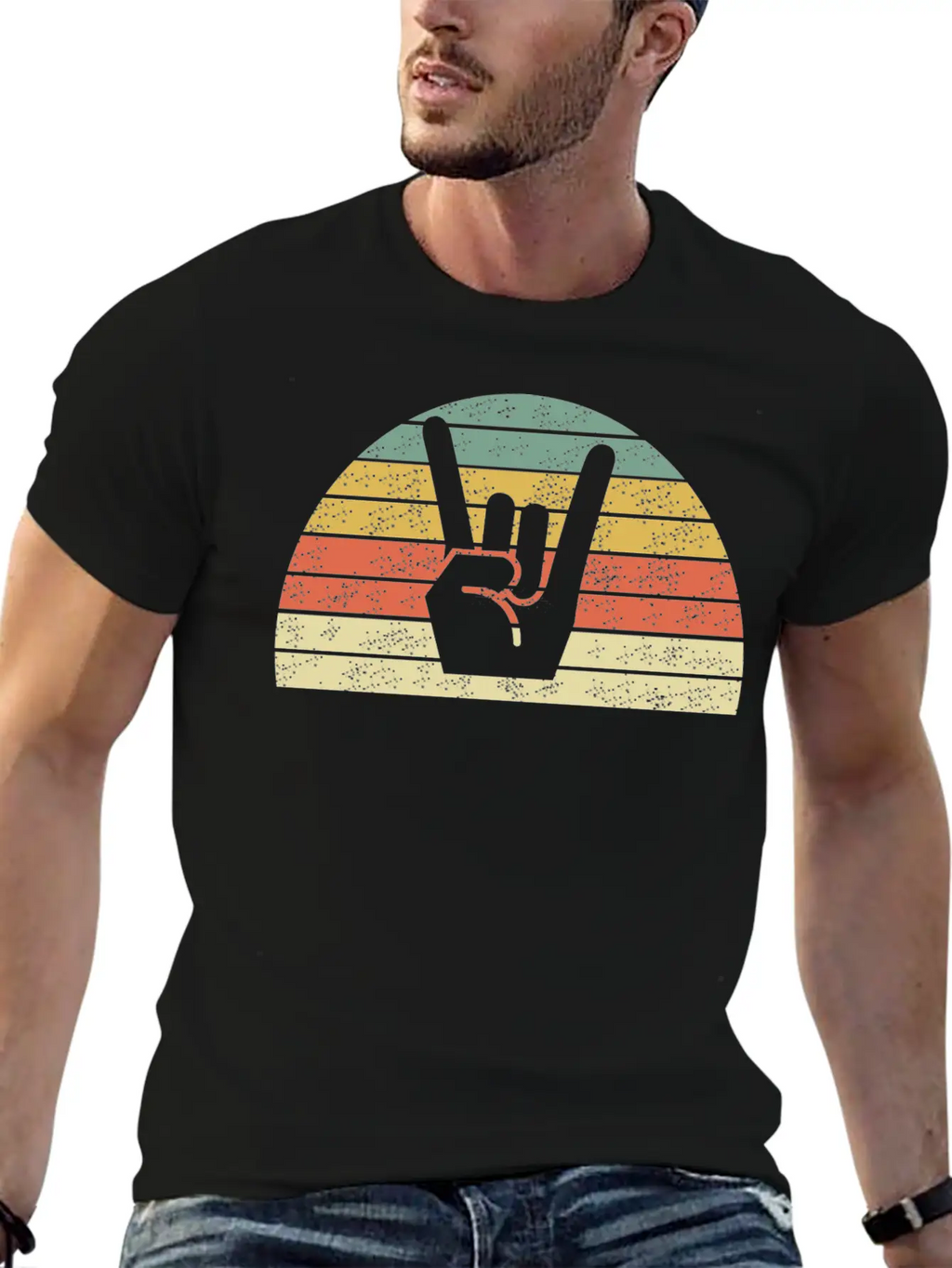 Rock Music Hand Unisex Casual T-Shirt – Clean Design For Daily Comfort