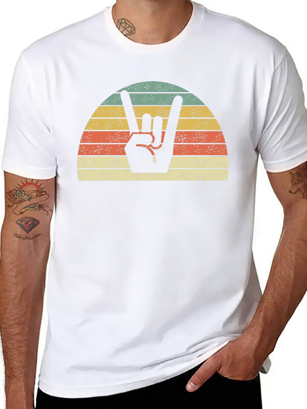 Rock Music Hand Unisex Casual T-Shirt – Clean Design For Daily Comfort