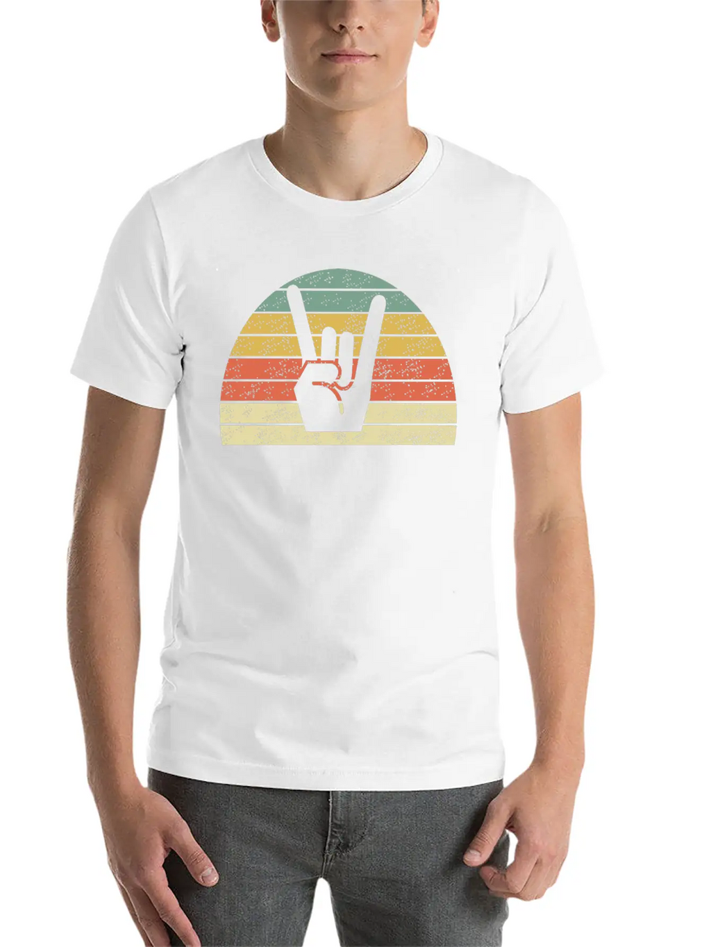 Rock Music Hand Unisex Casual T-Shirt – Clean Design For Daily Comfort