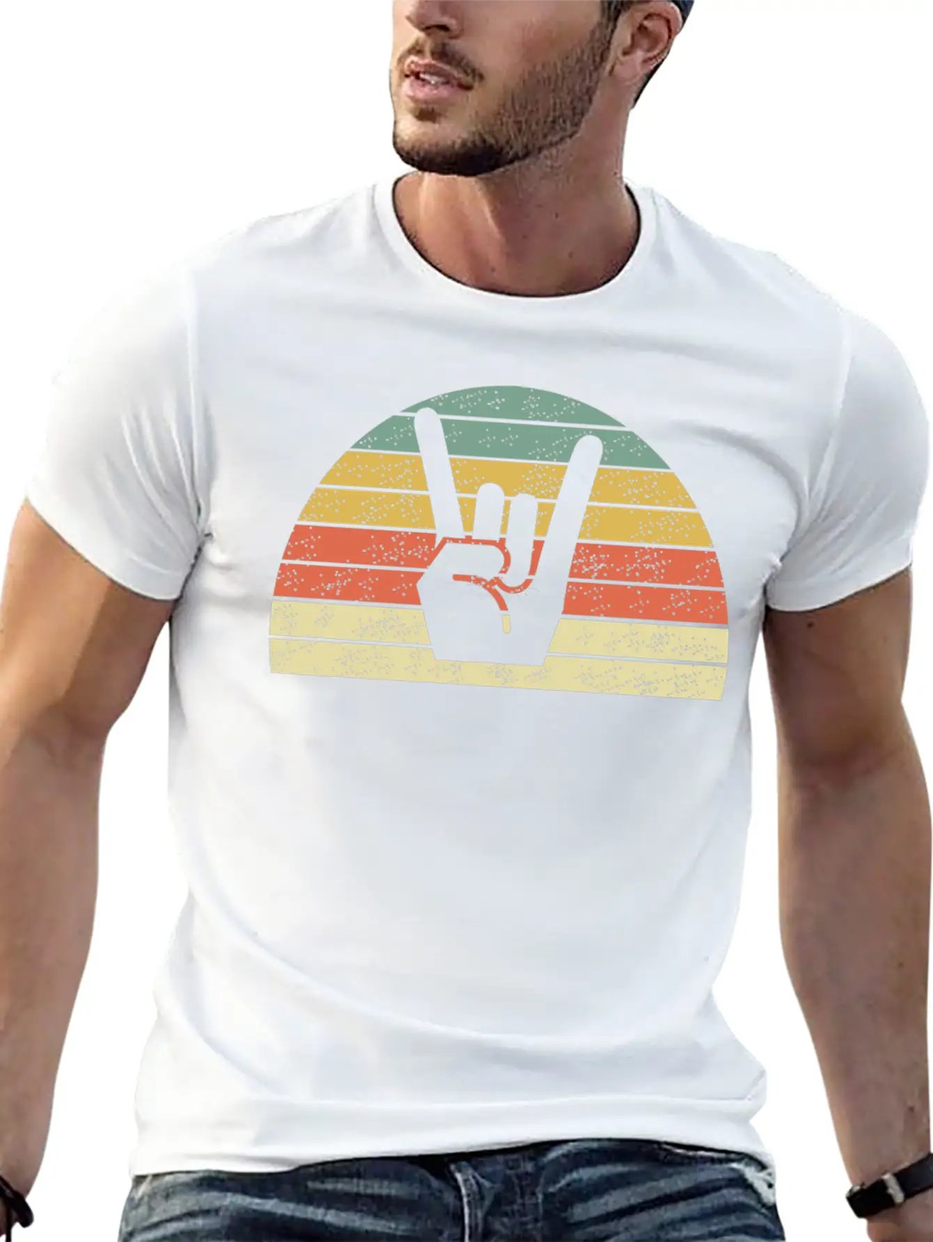 Rock Music Hand Unisex Casual T-Shirt – Clean Design For Daily Comfort