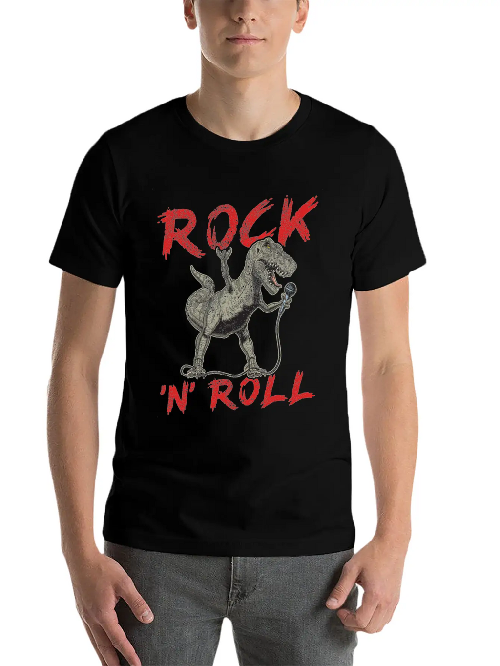 Rock 'n' Roll Dinosaur Music, Concert, Festival Essential Cotton Tee For Daily Outfits – Unisex Style