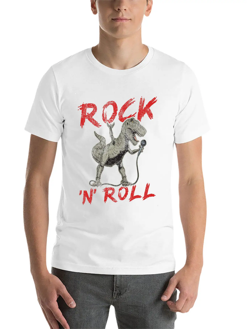 Rock 'n' Roll Dinosaur Music, Concert, Festival Essential Cotton Tee For Daily Outfits – Unisex Style