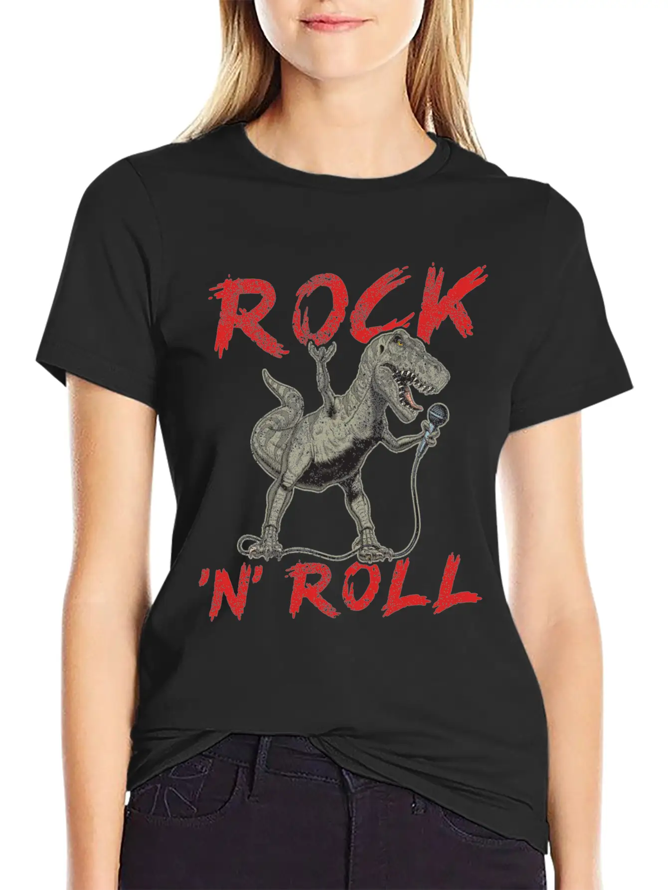 Rock 'n' Roll Dinosaur Music, Concert, Festival Essential Cotton Tee For Daily Outfits – Unisex Style
