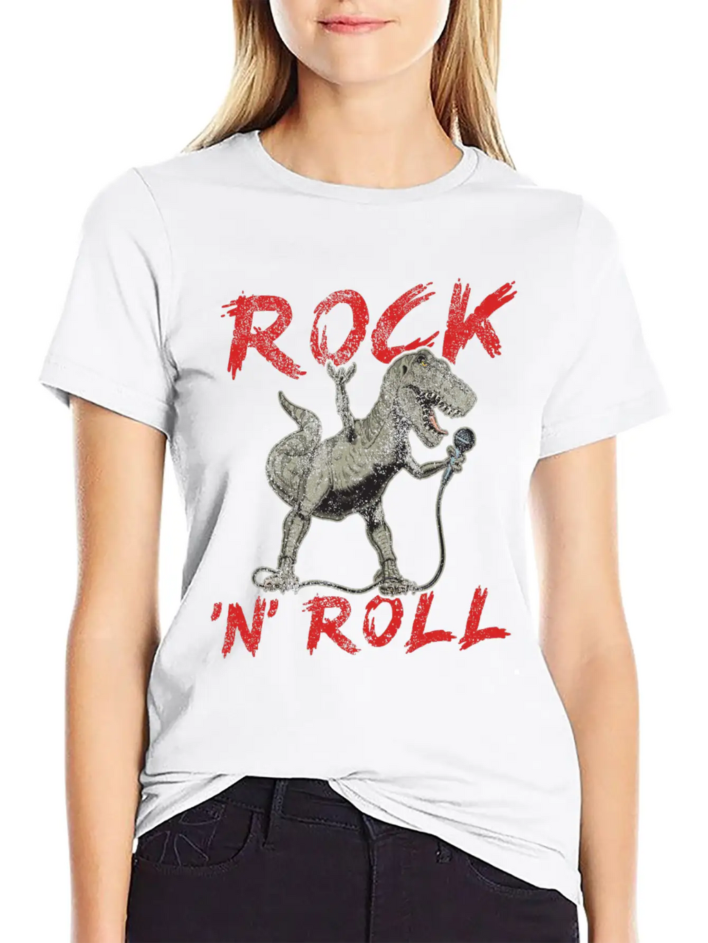 Rock 'n' Roll Dinosaur Music, Concert, Festival Essential Cotton Tee For Daily Outfits – Unisex Style