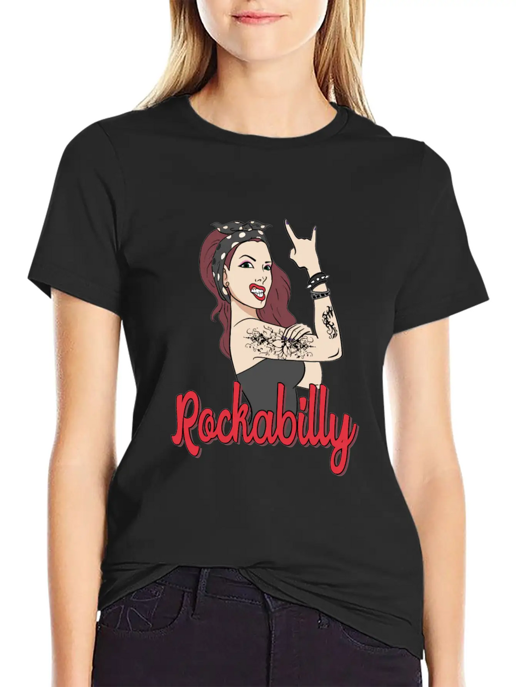 Rockabilly Tattoo Rock Roll Rock Star Basic Graphic T-Shirt – Daily Comfort In Soft Cotton