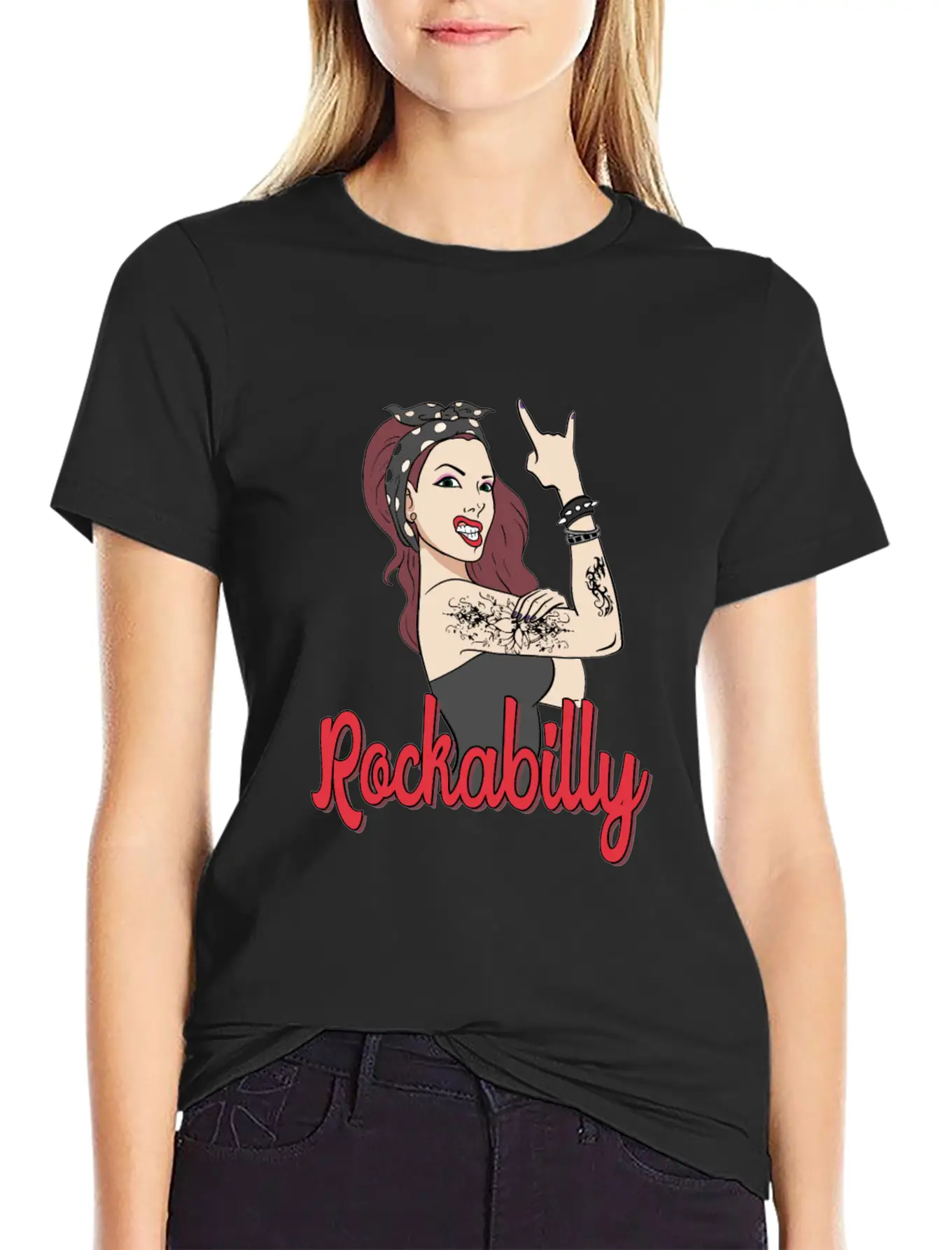 Rockabilly Tattoo Rock Roll Rock Star Basic Graphic T-Shirt – Daily Comfort In Soft Cotton