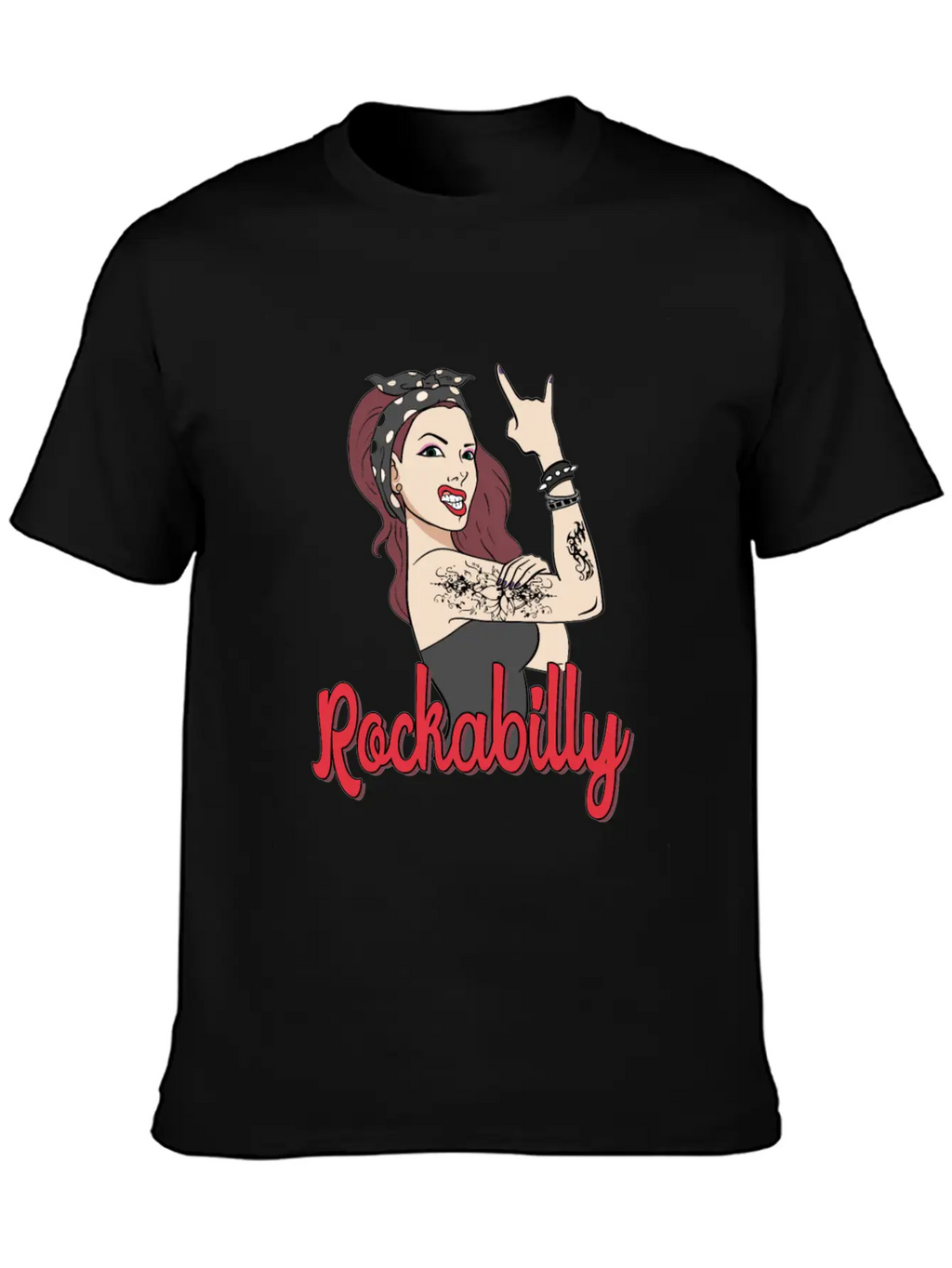 Rockabilly Tattoo Rock Roll Rock Star Basic Graphic T-Shirt – Daily Comfort In Soft Cotton