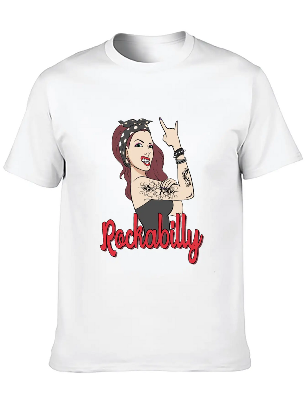 Rockabilly Tattoo Rock Roll Rock Star Basic Graphic T-Shirt – Daily Comfort In Soft Cotton