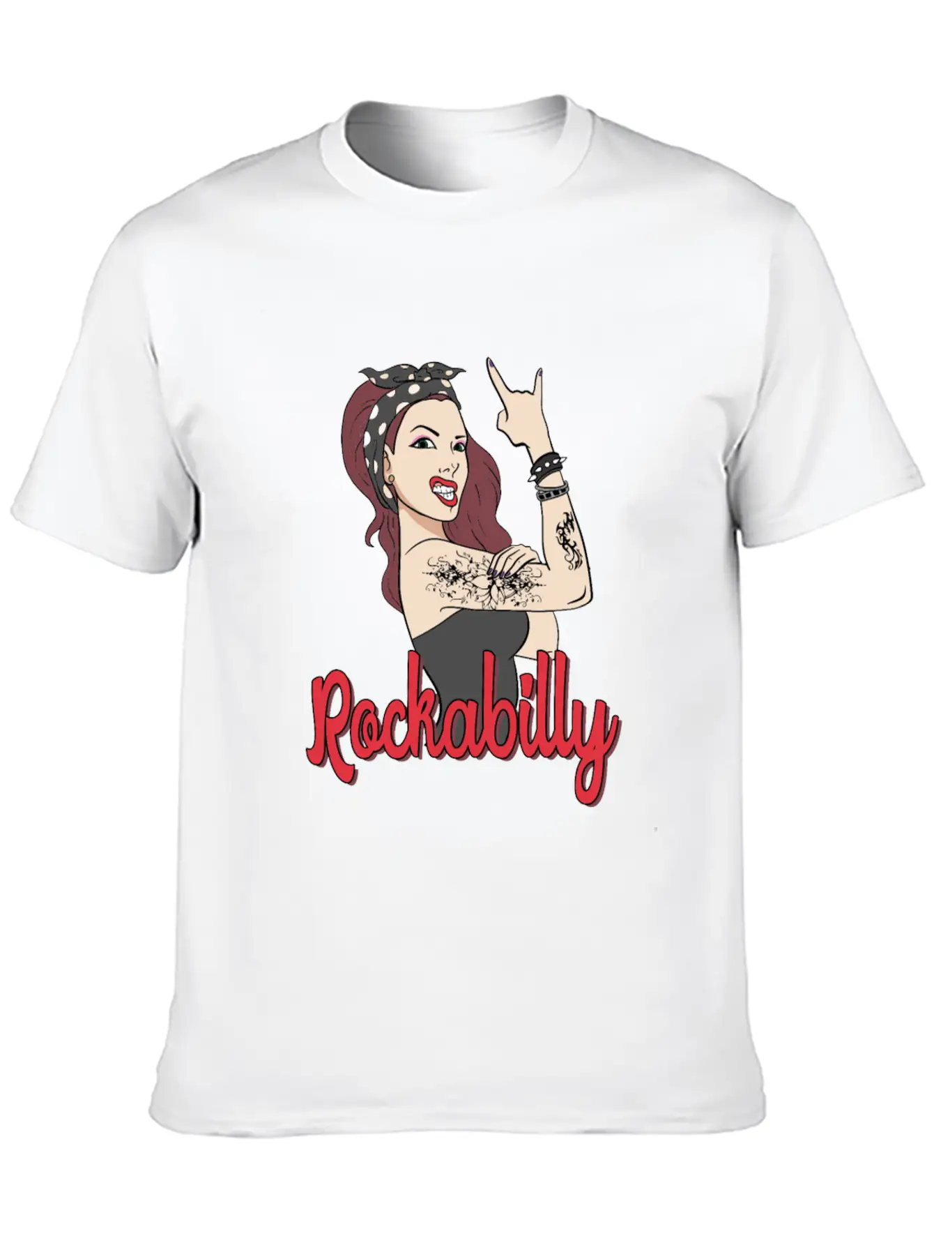 Rockabilly Tattoo Rock Roll Rock Star Basic Graphic T-Shirt – Daily Comfort In Soft Cotton