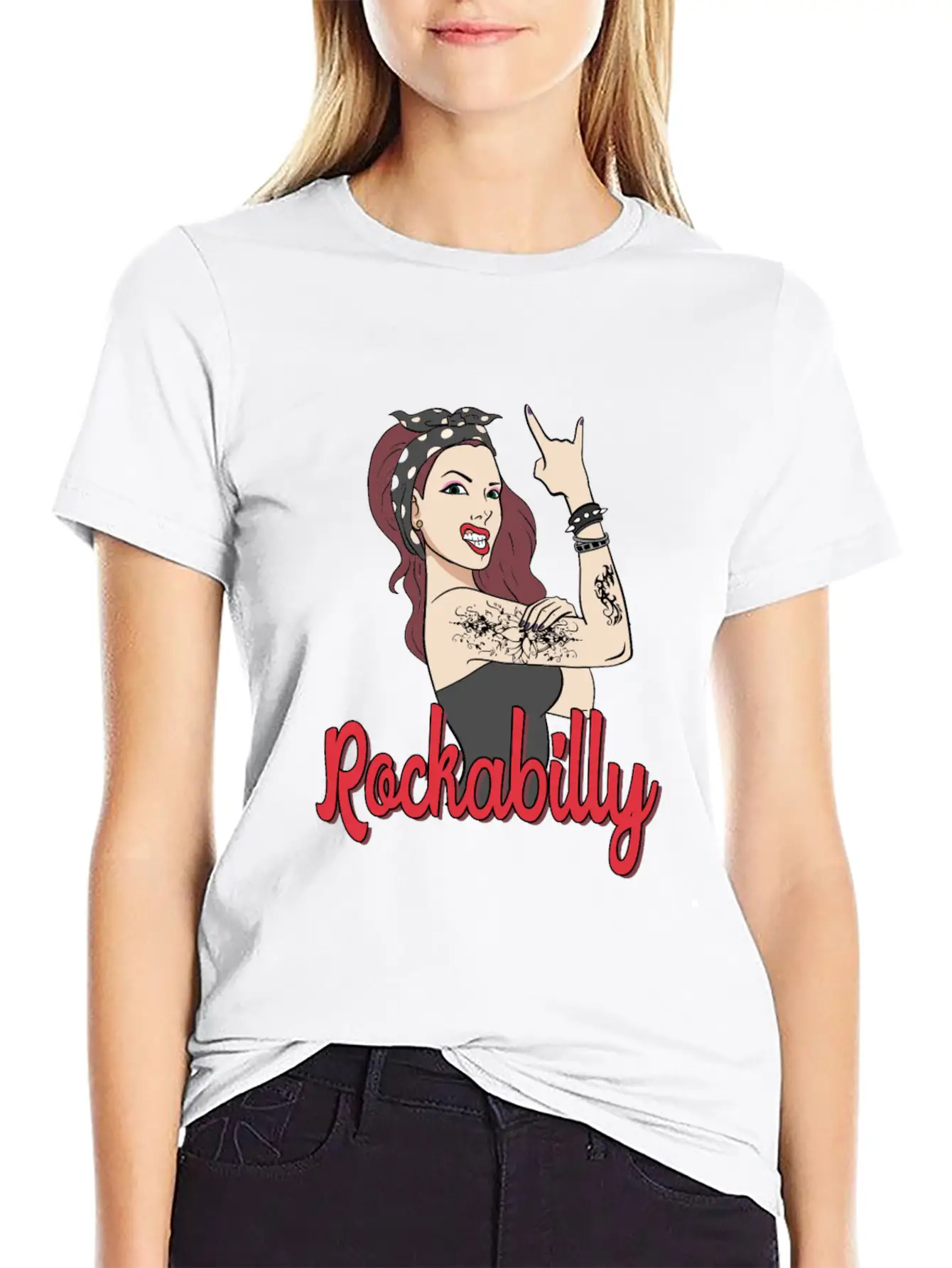 Rockabilly Tattoo Rock Roll Rock Star Basic Graphic T-Shirt – Daily Comfort In Soft Cotton