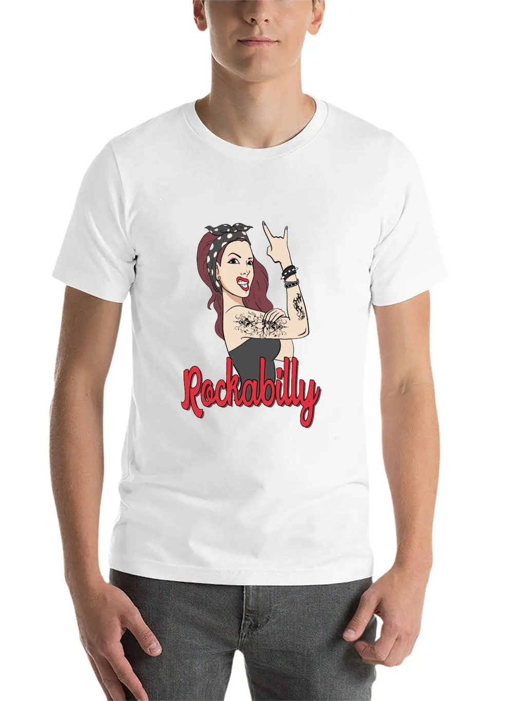 Rockabilly Tattoo Rock Roll Rock Star Basic Graphic T-Shirt – Daily Comfort In Soft Cotton