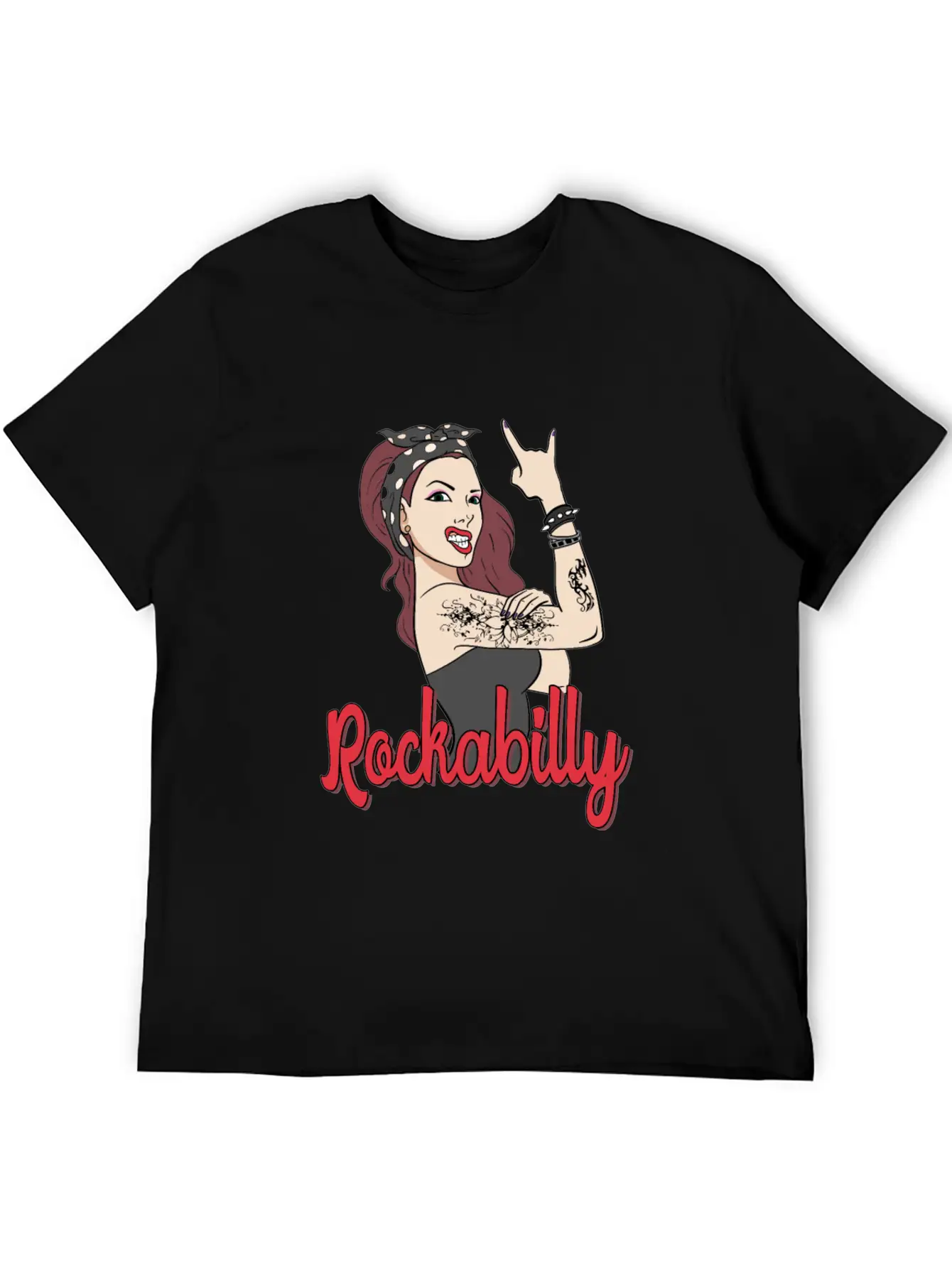 Rockabilly Tattoo Rock Roll Rock Star Basic Graphic T-Shirt – Daily Comfort In Soft Cotton