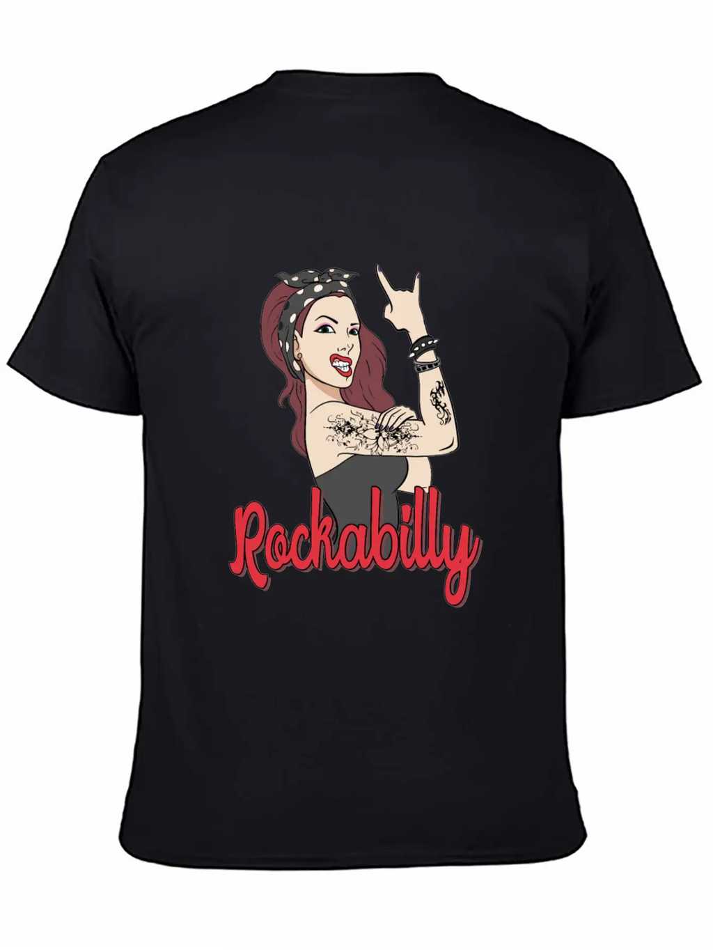 Rockabilly Tattoo Rock Roll Rock Star Basic Graphic T-Shirt – Daily Comfort In Soft Cotton