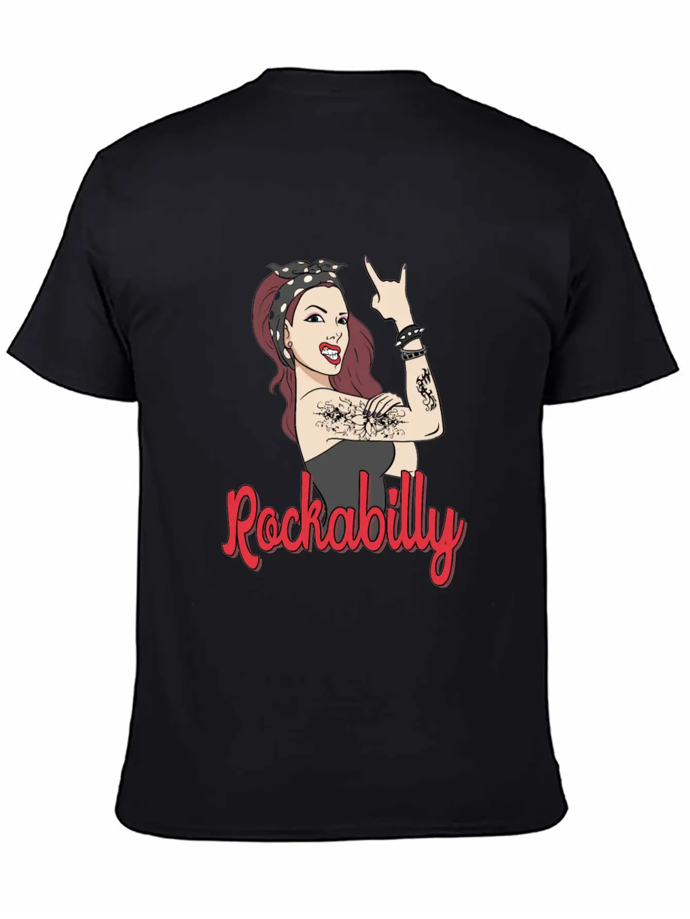 Rockabilly Tattoo Rock Roll Rock Star Basic Graphic T-Shirt – Daily Comfort In Soft Cotton