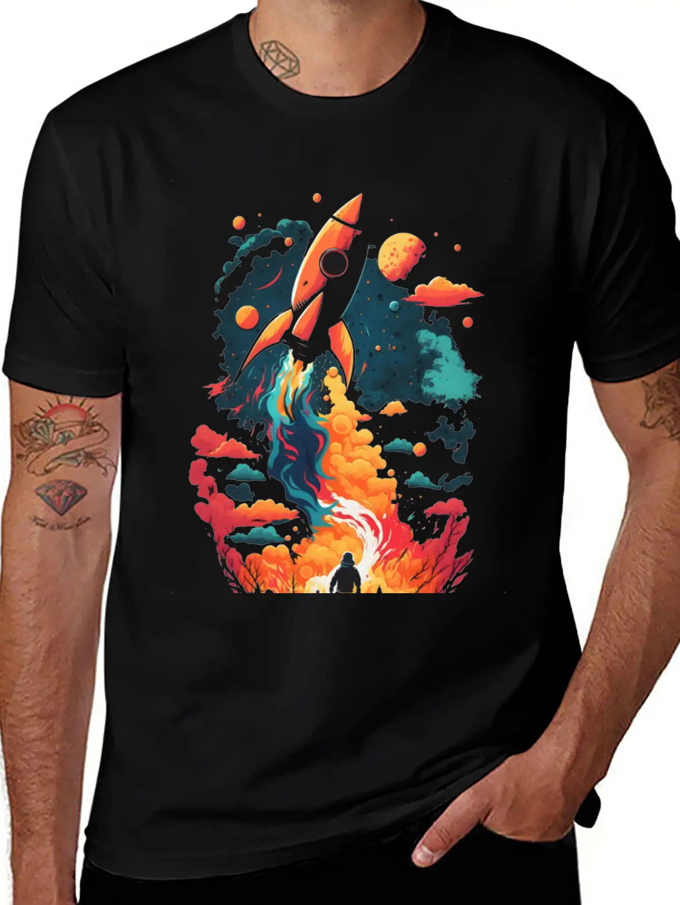 Rocket Fire Breathable Soft Cotton T-Shirt – Timeless Casual Look