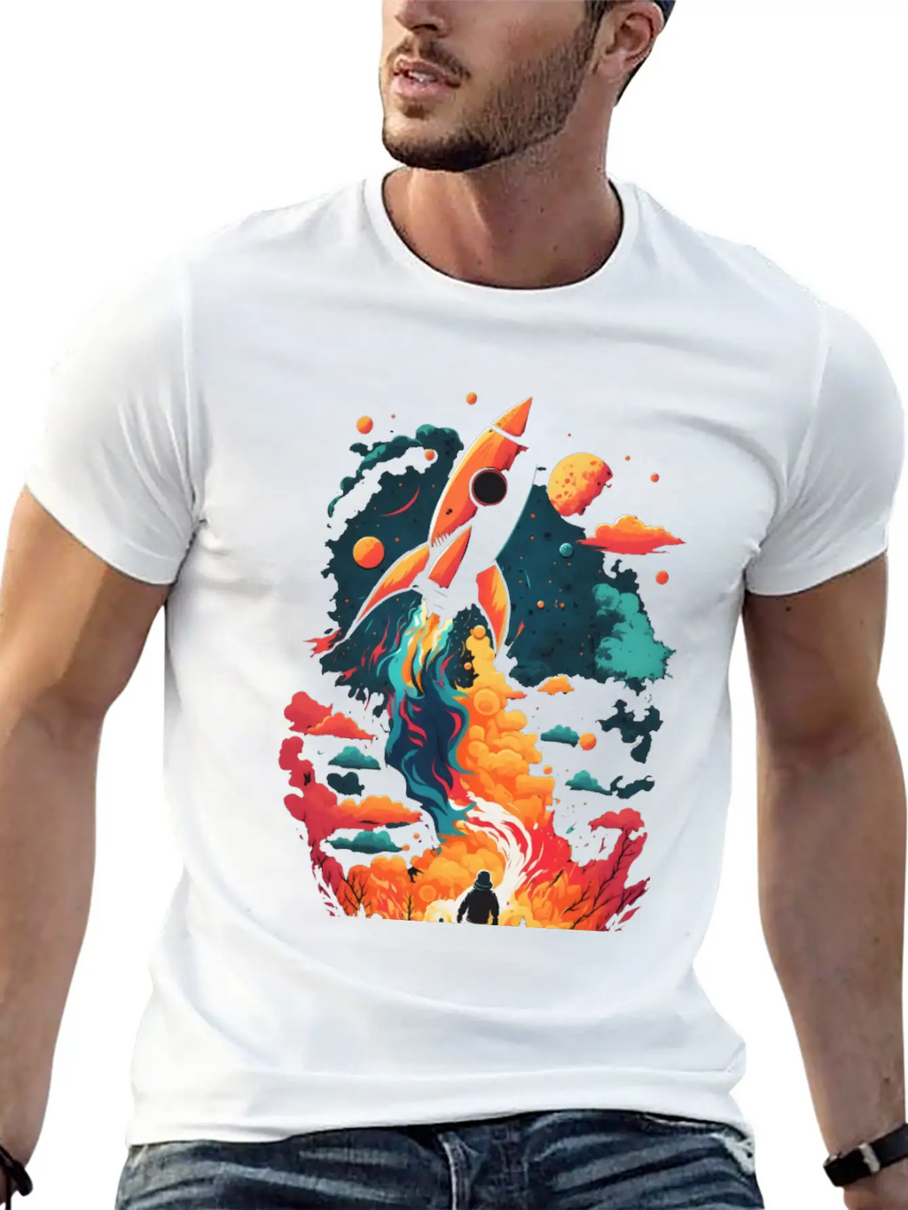Rocket Fire Breathable Soft Cotton T-Shirt – Timeless Casual Look