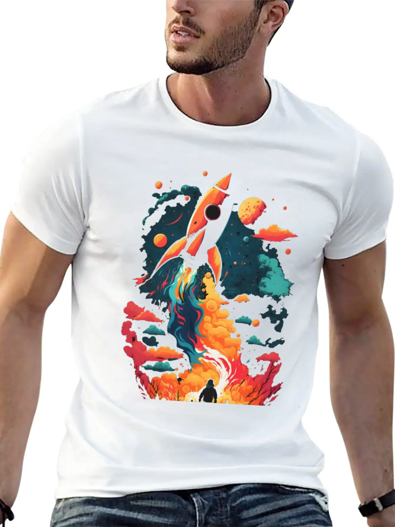 Rocket Fire Breathable Soft Cotton T-Shirt – Timeless Casual Look