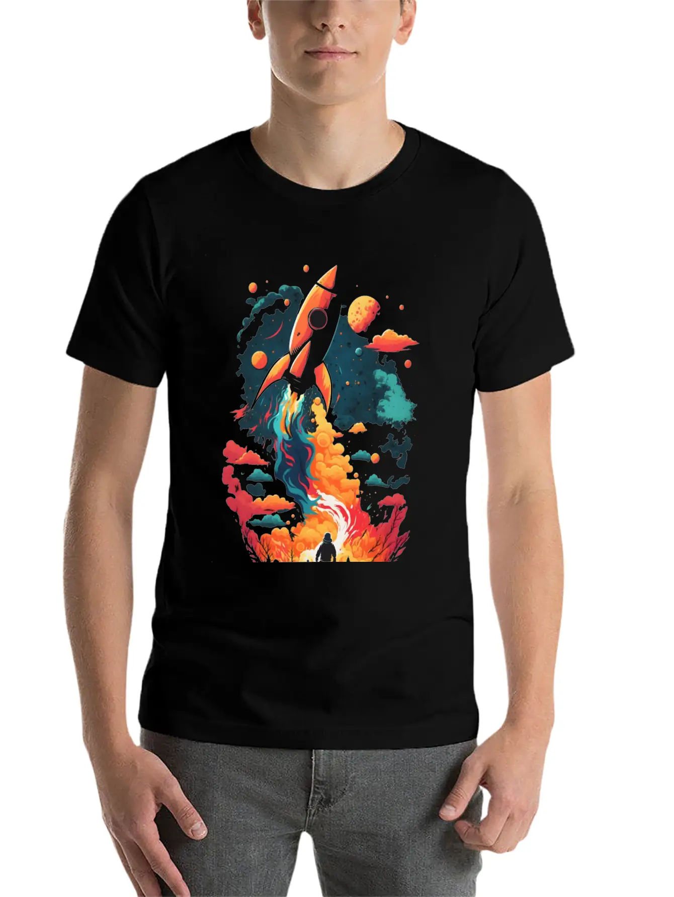 Rocket Fire Breathable Soft Cotton T-Shirt – Timeless Casual Look