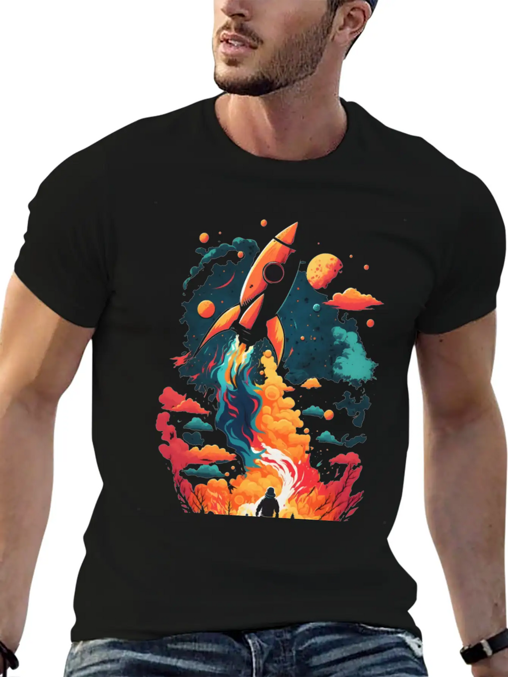 Rocket Fire Breathable Soft Cotton T-Shirt – Timeless Casual Look
