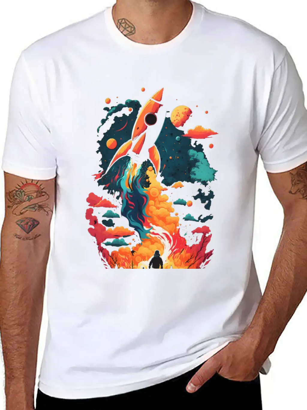Rocket Fire Breathable Soft Cotton T-Shirt – Timeless Casual Look