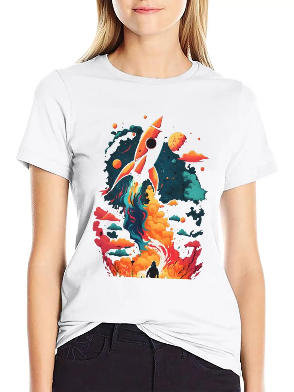 Rocket Fire Breathable Soft Cotton T-Shirt – Timeless Casual Look