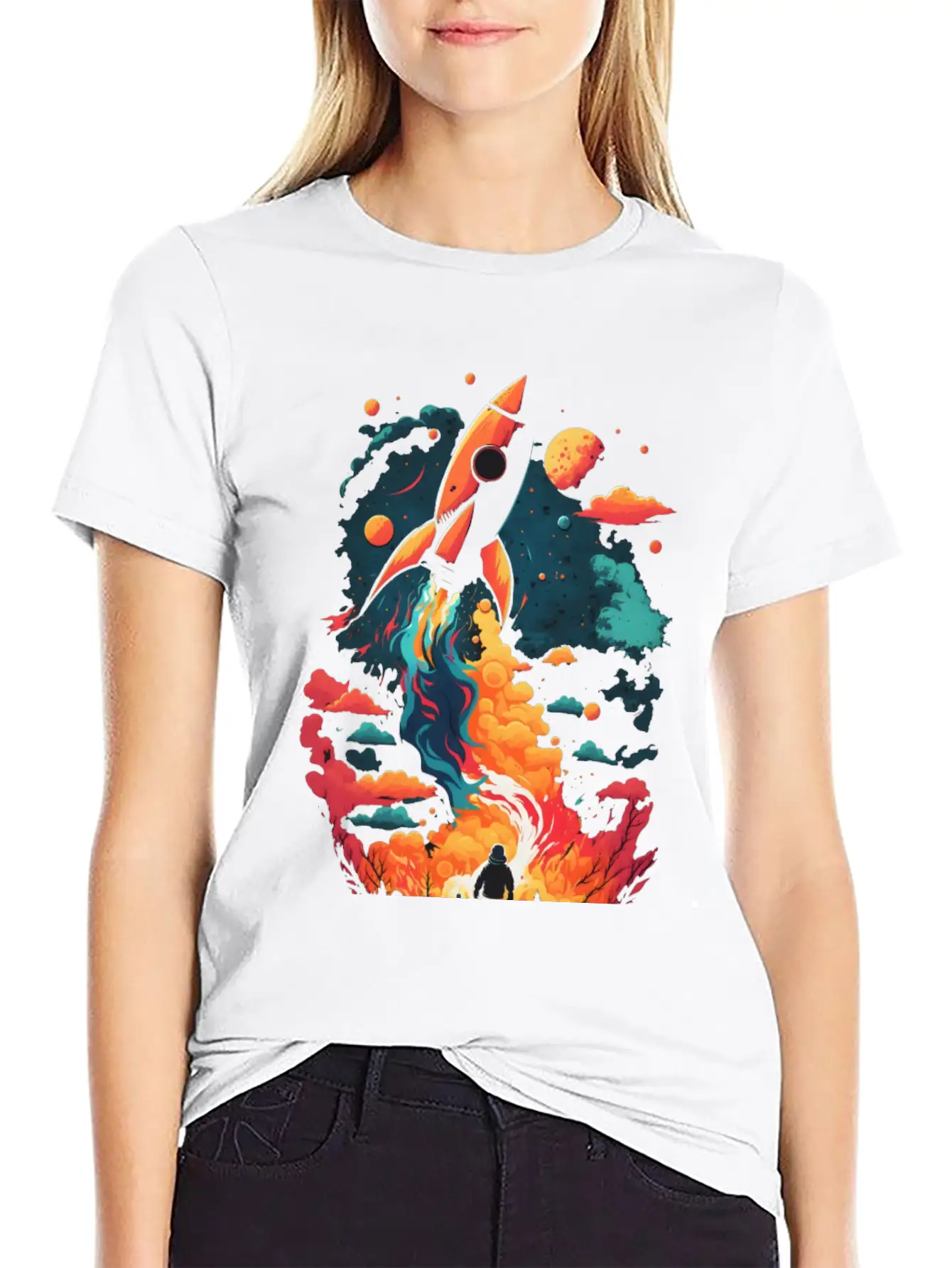 Rocket Fire Breathable Soft Cotton T-Shirt – Timeless Casual Look