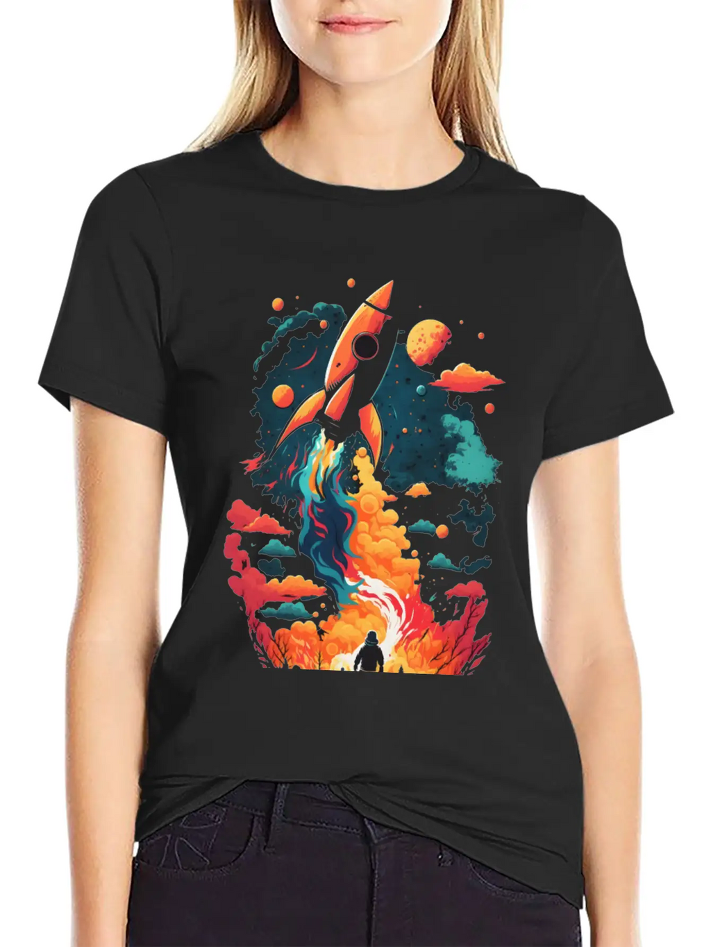 Rocket Fire Breathable Soft Cotton T-Shirt – Timeless Casual Look