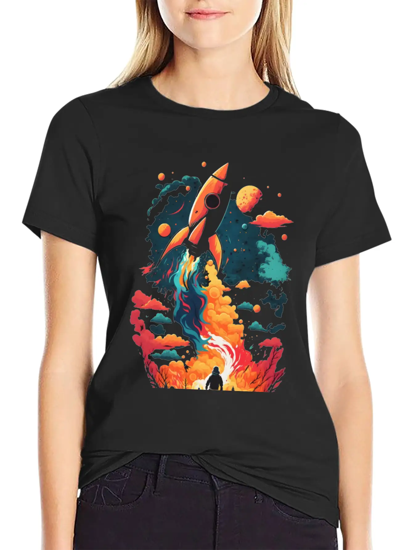 Rocket Fire Breathable Soft Cotton T-Shirt – Timeless Casual Look