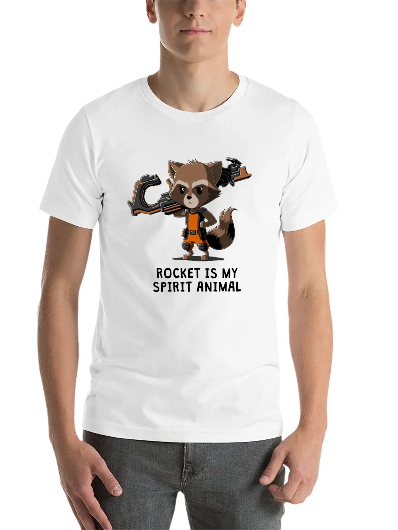 ROCKET IS MY SPIRIT ANIMAL Basic Graphic T-Shirt – Daily Comfort In Soft Cotton