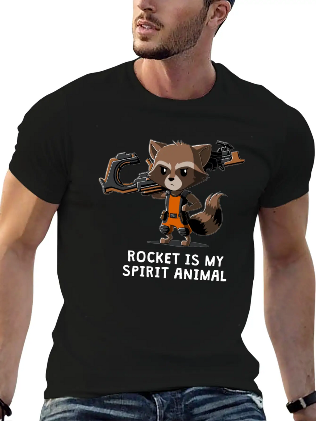 ROCKET IS MY SPIRIT ANIMAL Basic Graphic T-Shirt – Daily Comfort In Soft Cotton