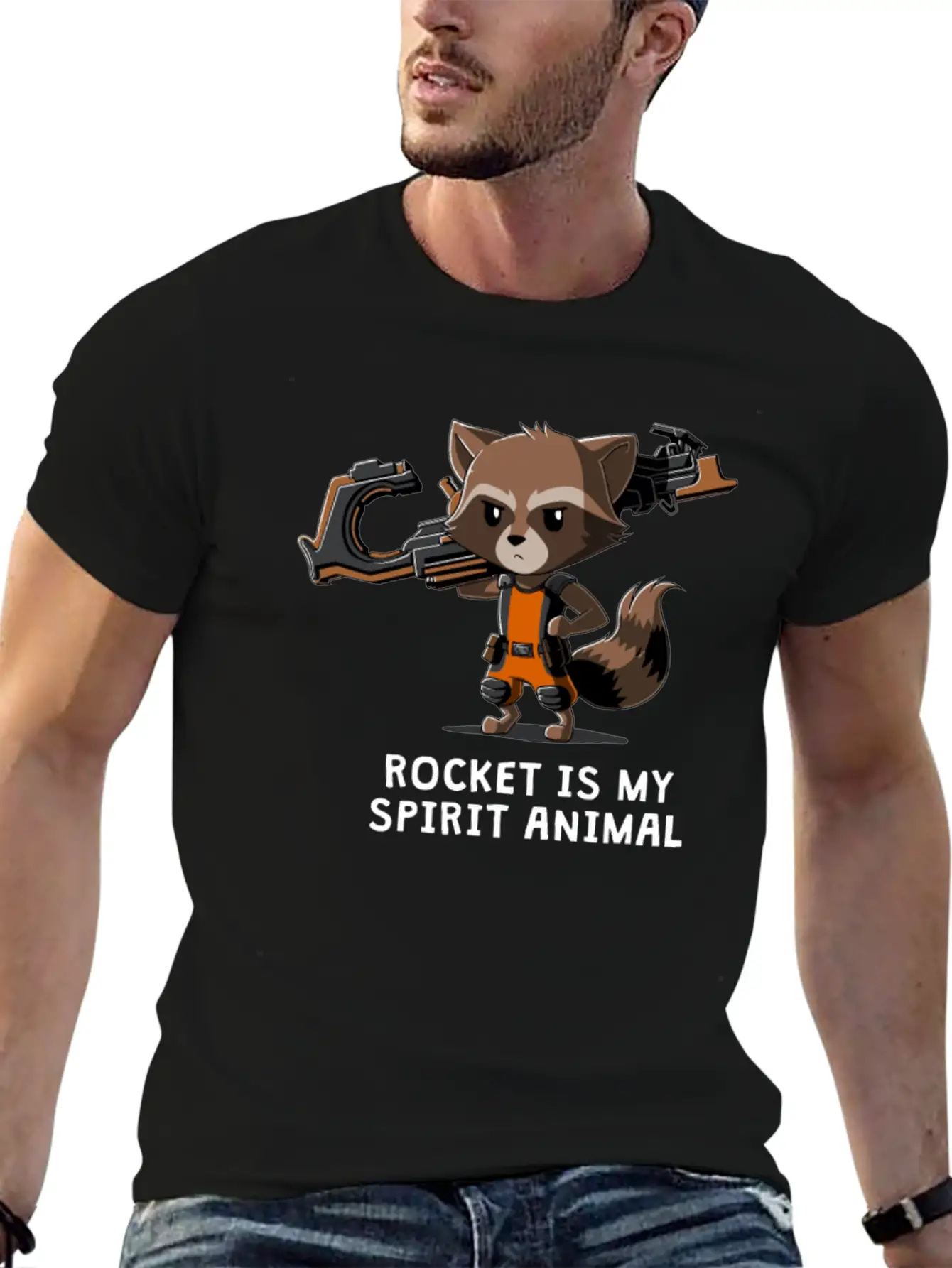 ROCKET IS MY SPIRIT ANIMAL Basic Graphic T-Shirt – Daily Comfort In Soft Cotton