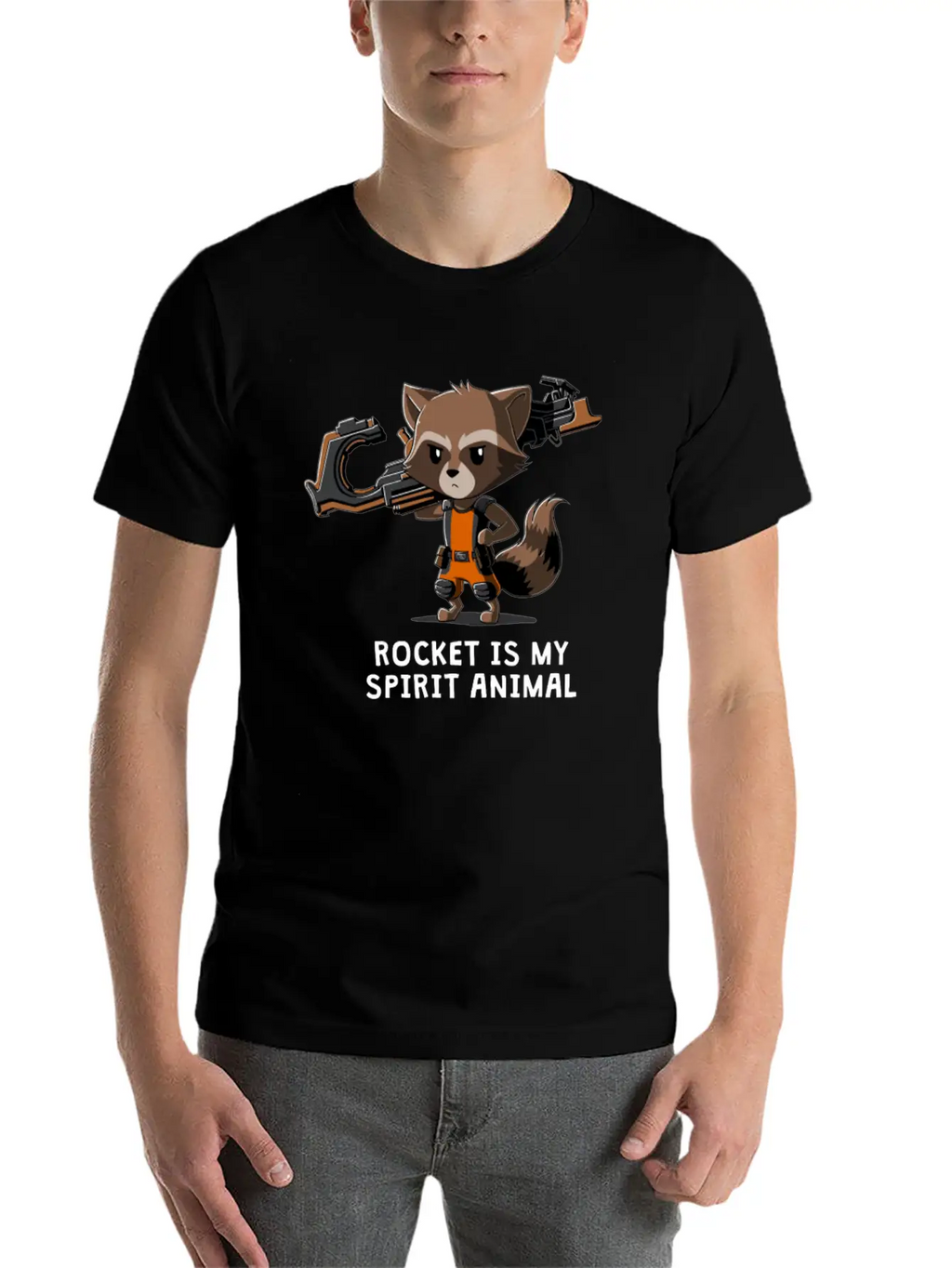 ROCKET IS MY SPIRIT ANIMAL Basic Graphic T-Shirt – Daily Comfort In Soft Cotton