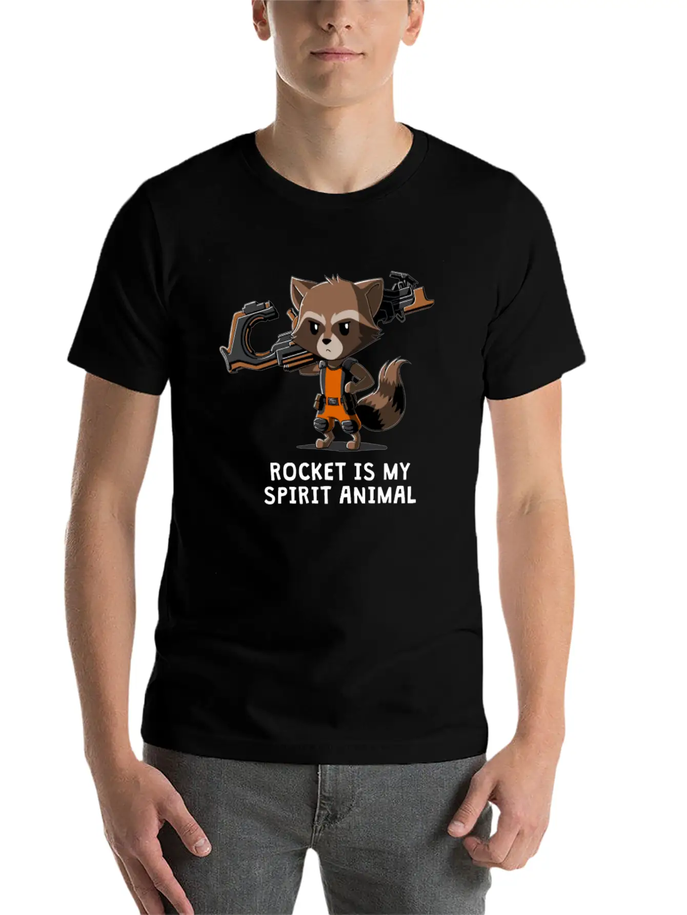 ROCKET IS MY SPIRIT ANIMAL Basic Graphic T-Shirt – Daily Comfort In Soft Cotton