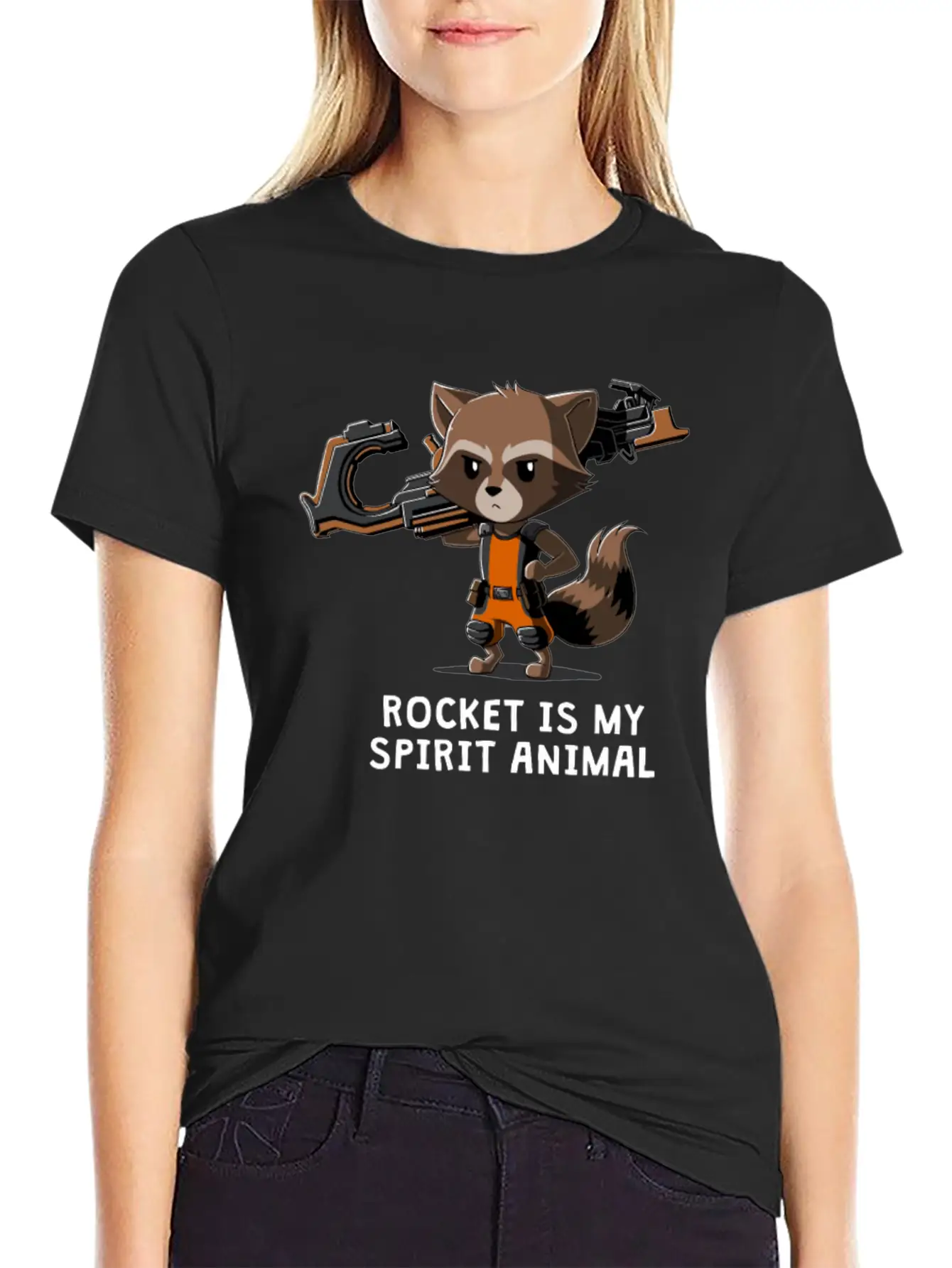 ROCKET IS MY SPIRIT ANIMAL Basic Graphic T-Shirt – Daily Comfort In Soft Cotton