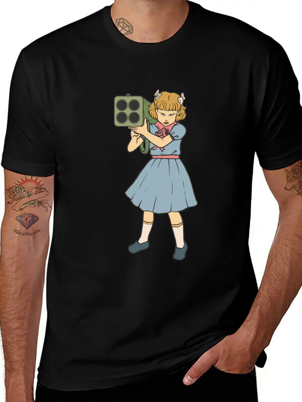 Rocket Launcher Girl - Clementine - Punk Goth Horr Breathable Soft Cotton T-Shirt – Timeless Casual Look