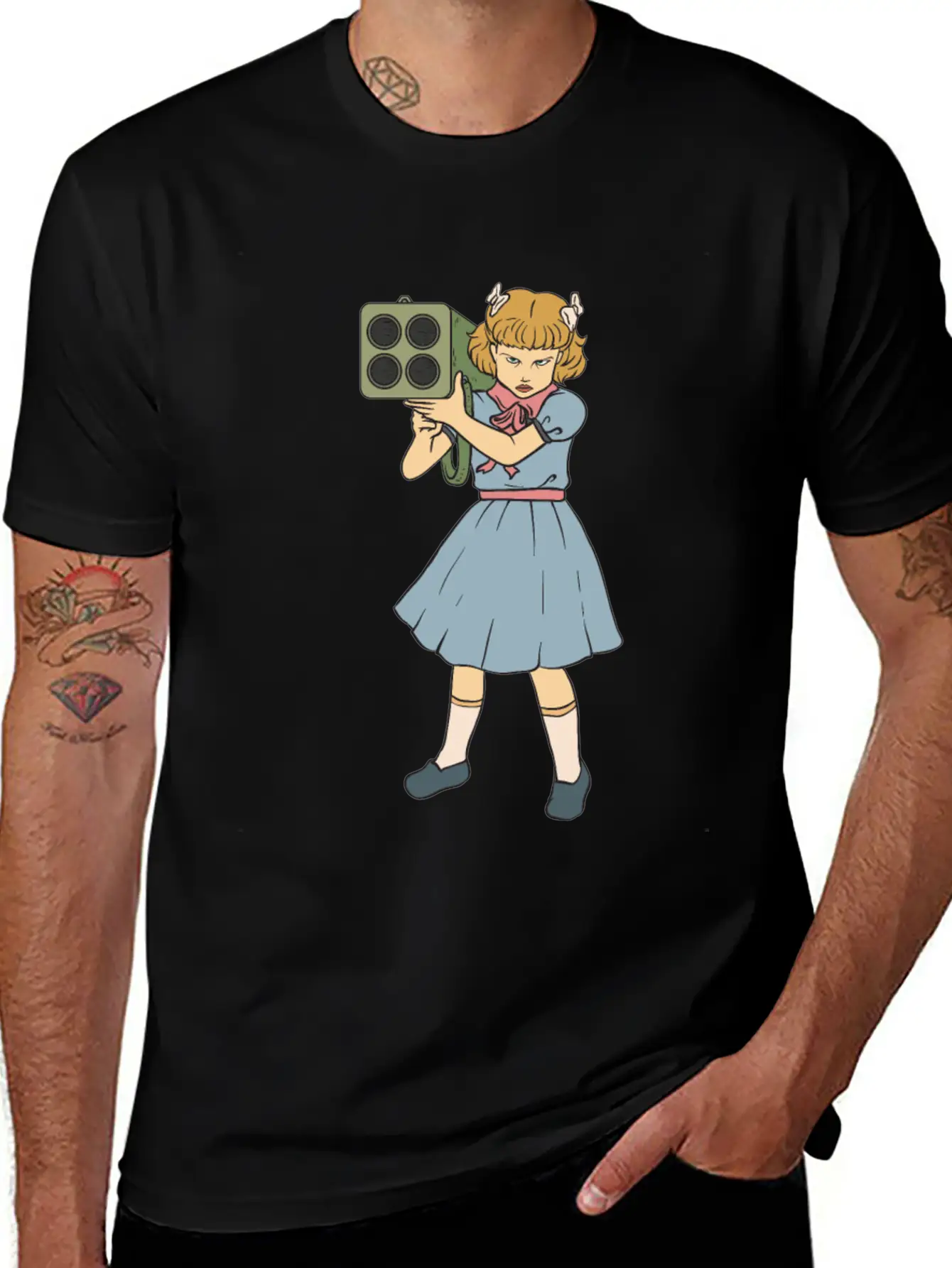 Rocket Launcher Girl - Clementine - Punk Goth Horr Breathable Soft Cotton T-Shirt – Timeless Casual Look