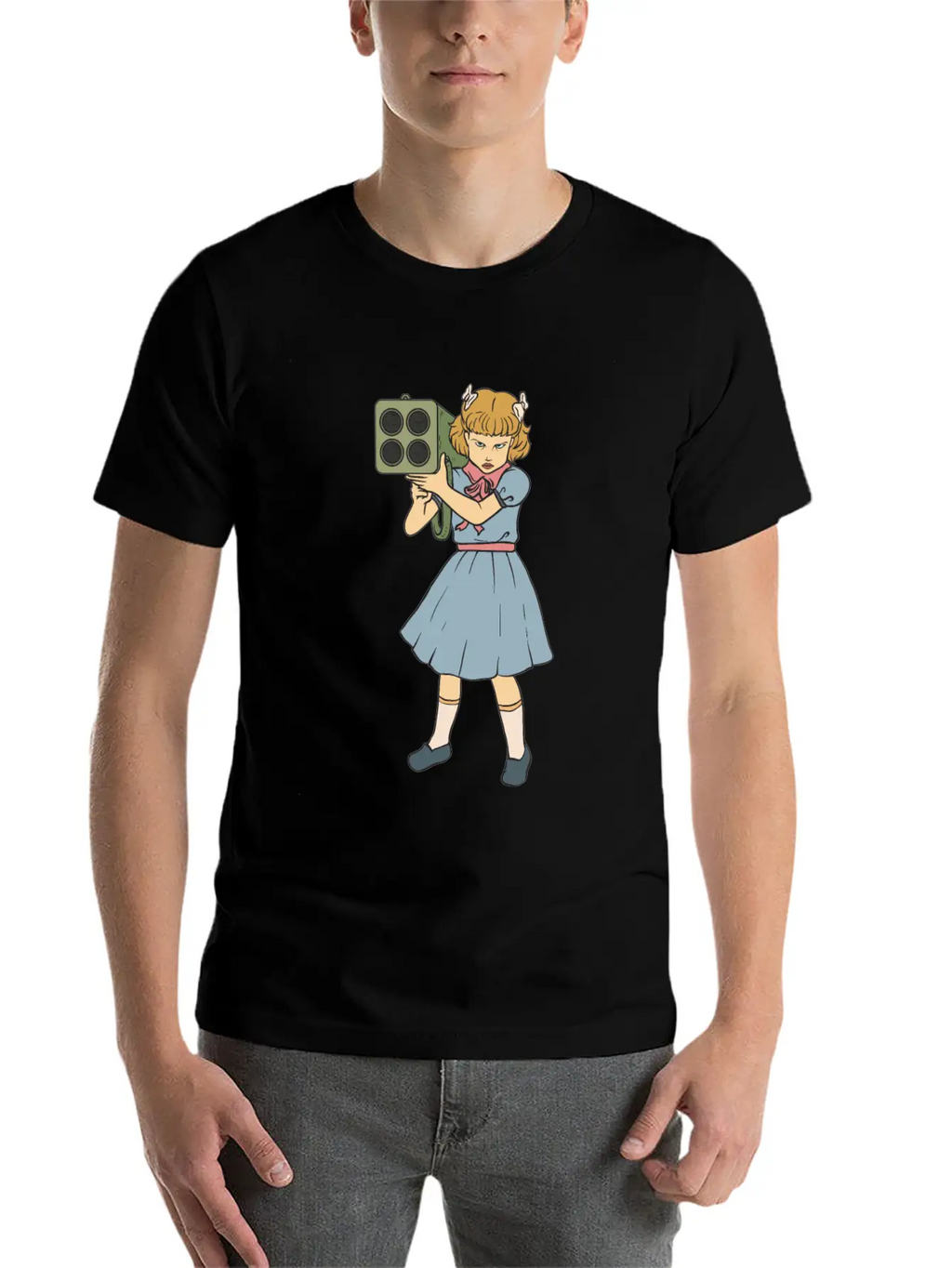 Rocket Launcher Girl - Clementine - Punk Goth Horr Breathable Soft Cotton T-Shirt – Timeless Casual Look