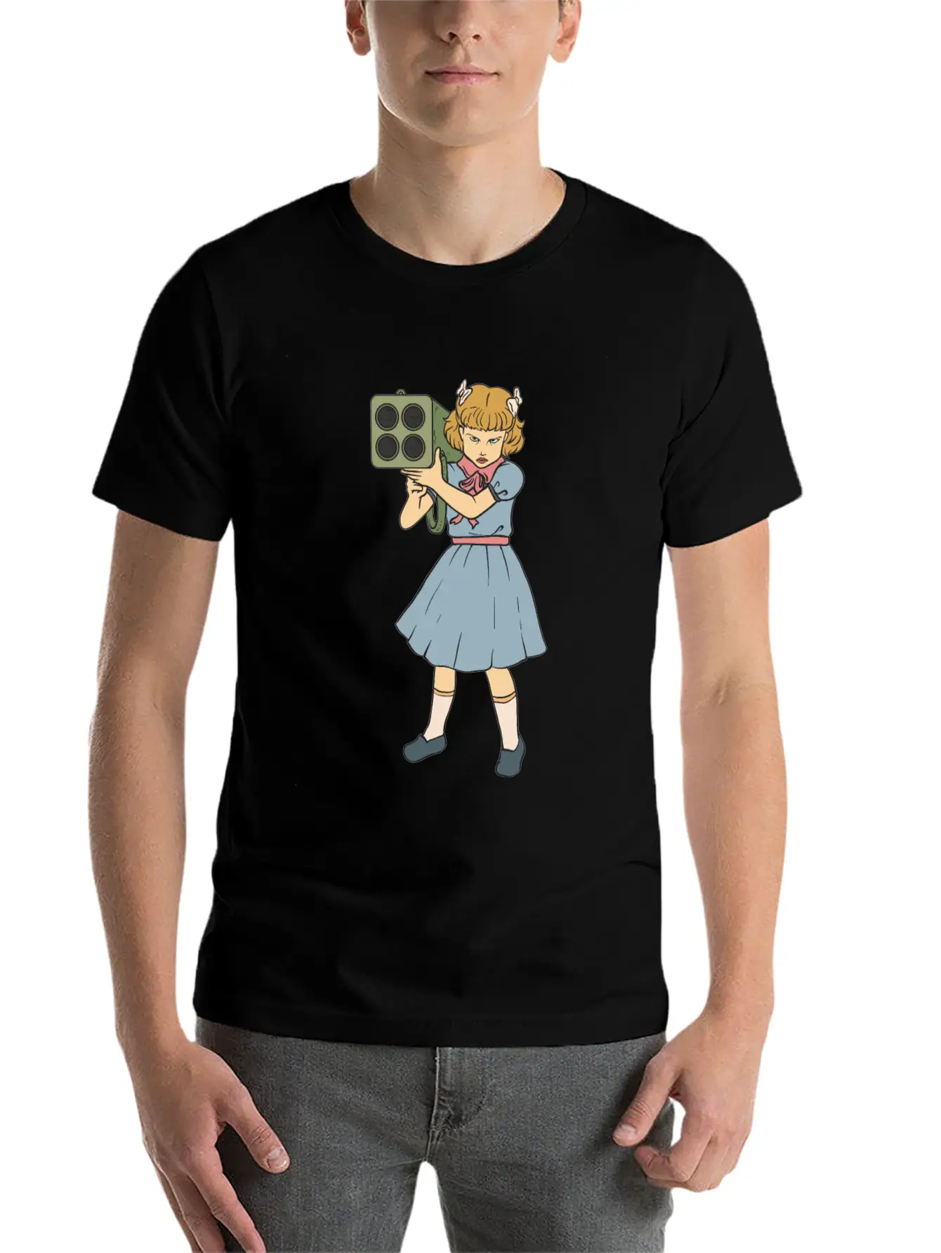 Rocket Launcher Girl - Clementine - Punk Goth Horr Breathable Soft Cotton T-Shirt – Timeless Casual Look
