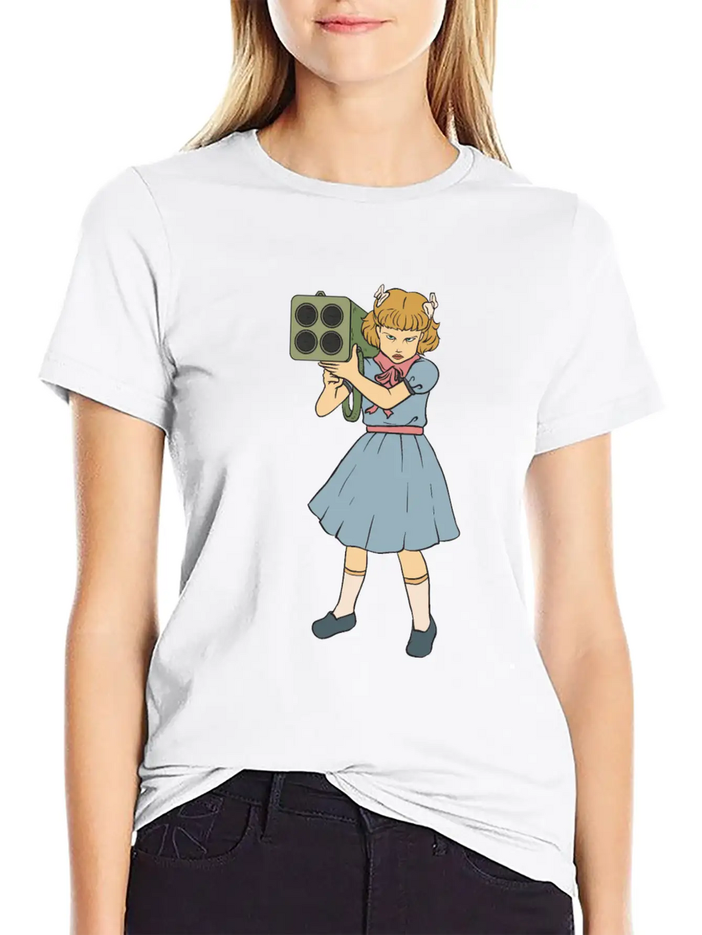 Rocket Launcher Girl - Clementine - Punk Goth Horr Breathable Soft Cotton T-Shirt – Timeless Casual Look