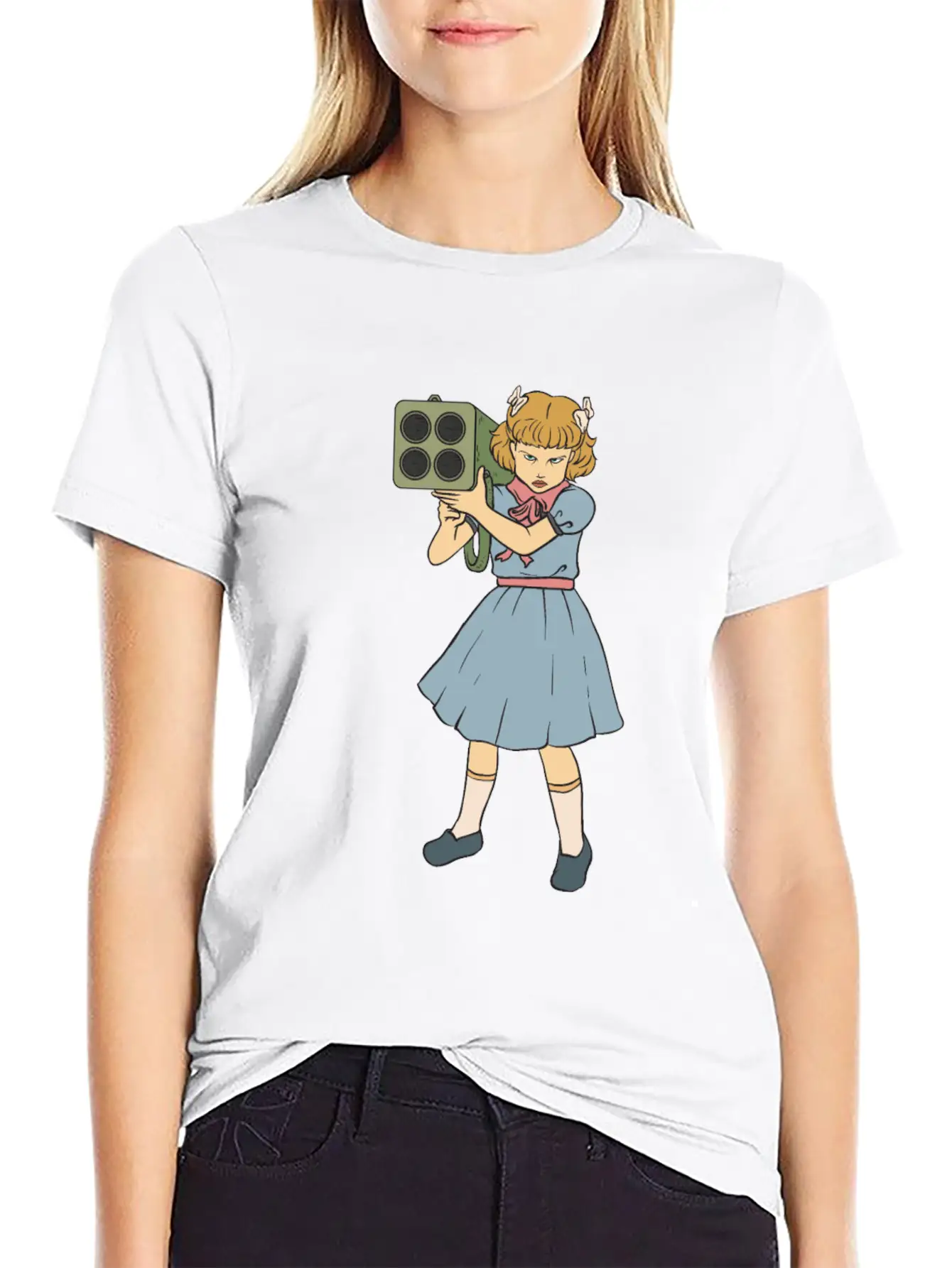 Rocket Launcher Girl - Clementine - Punk Goth Horr Breathable Soft Cotton T-Shirt – Timeless Casual Look